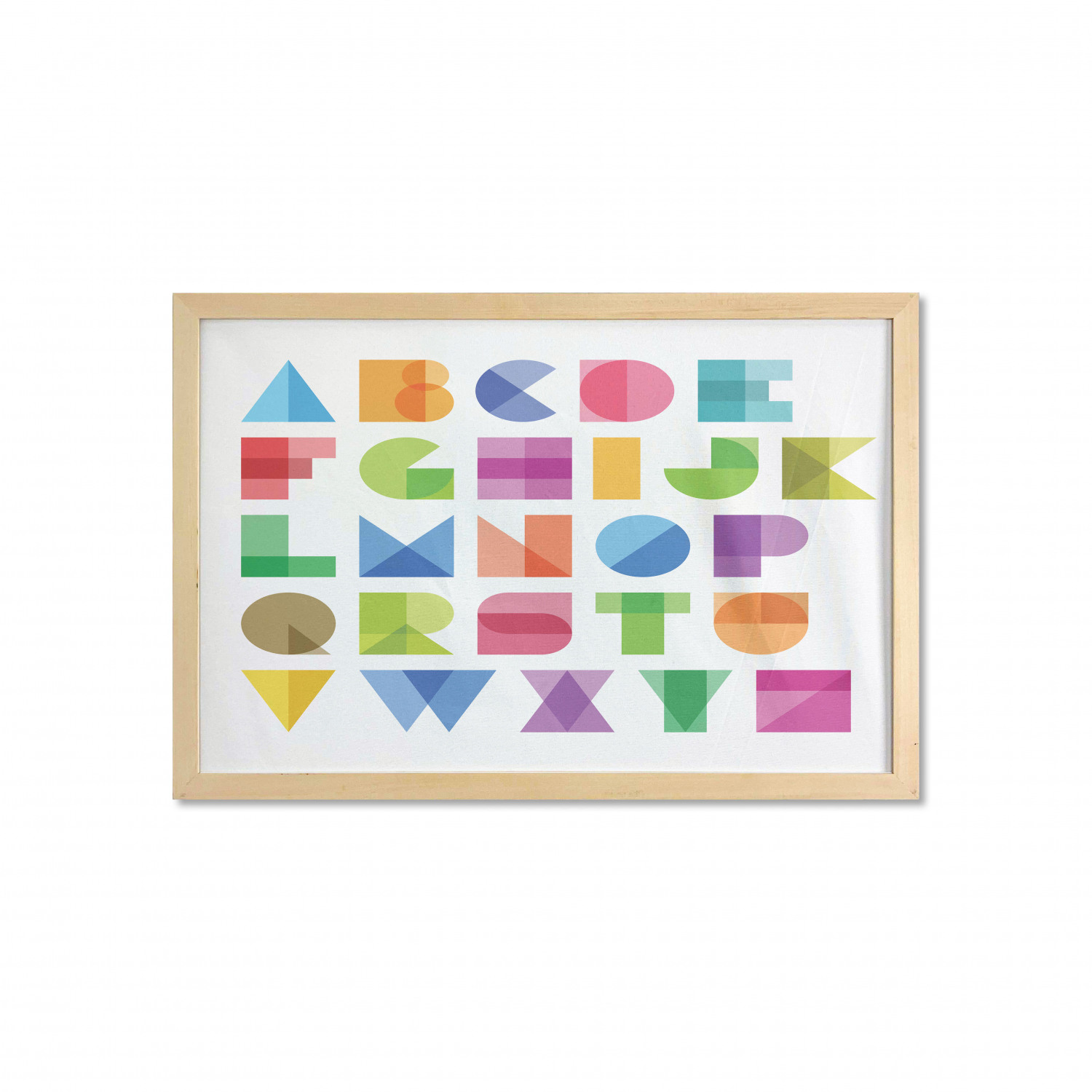 Ambesonne Alphabet Wall Art with Wide Frame for Bathrooms Living Room