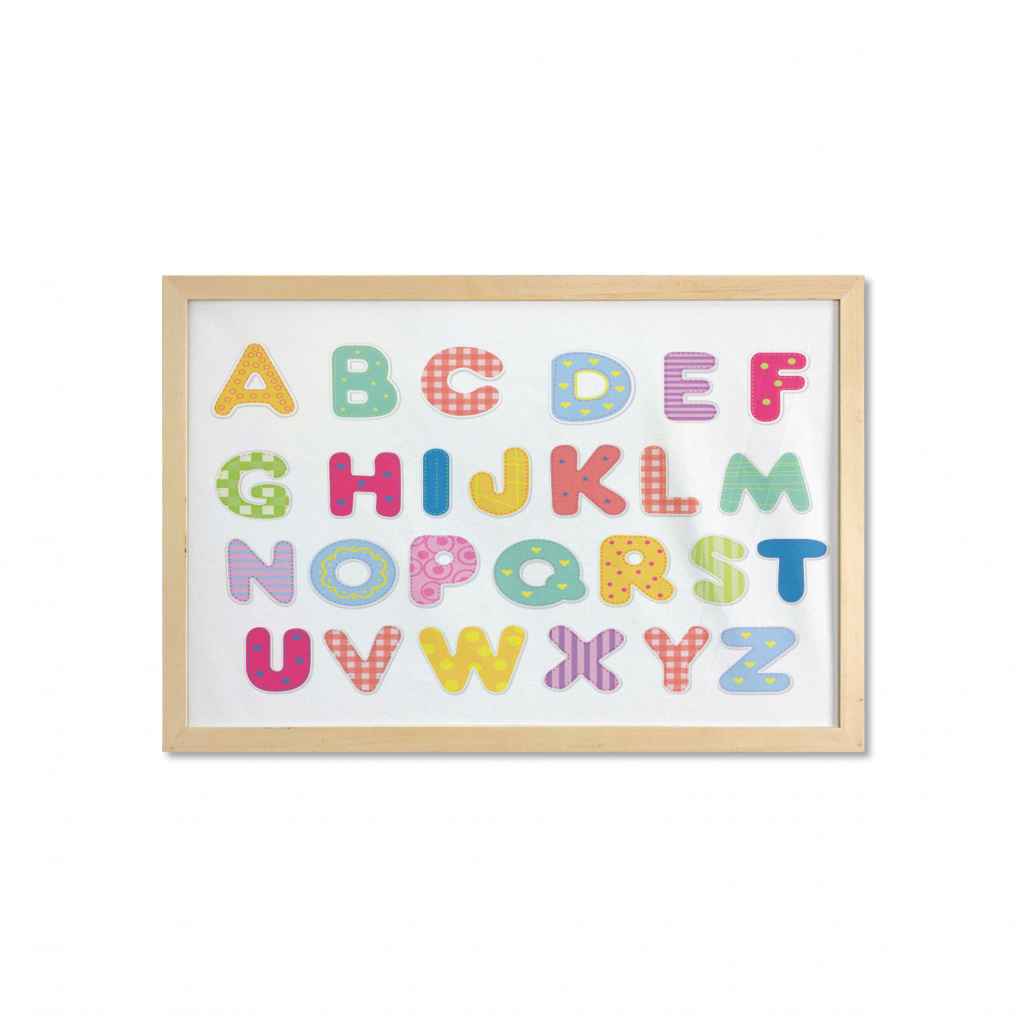 Ambesonne Alphabet Wall Art with Wide Frame for Bathrooms Living Room