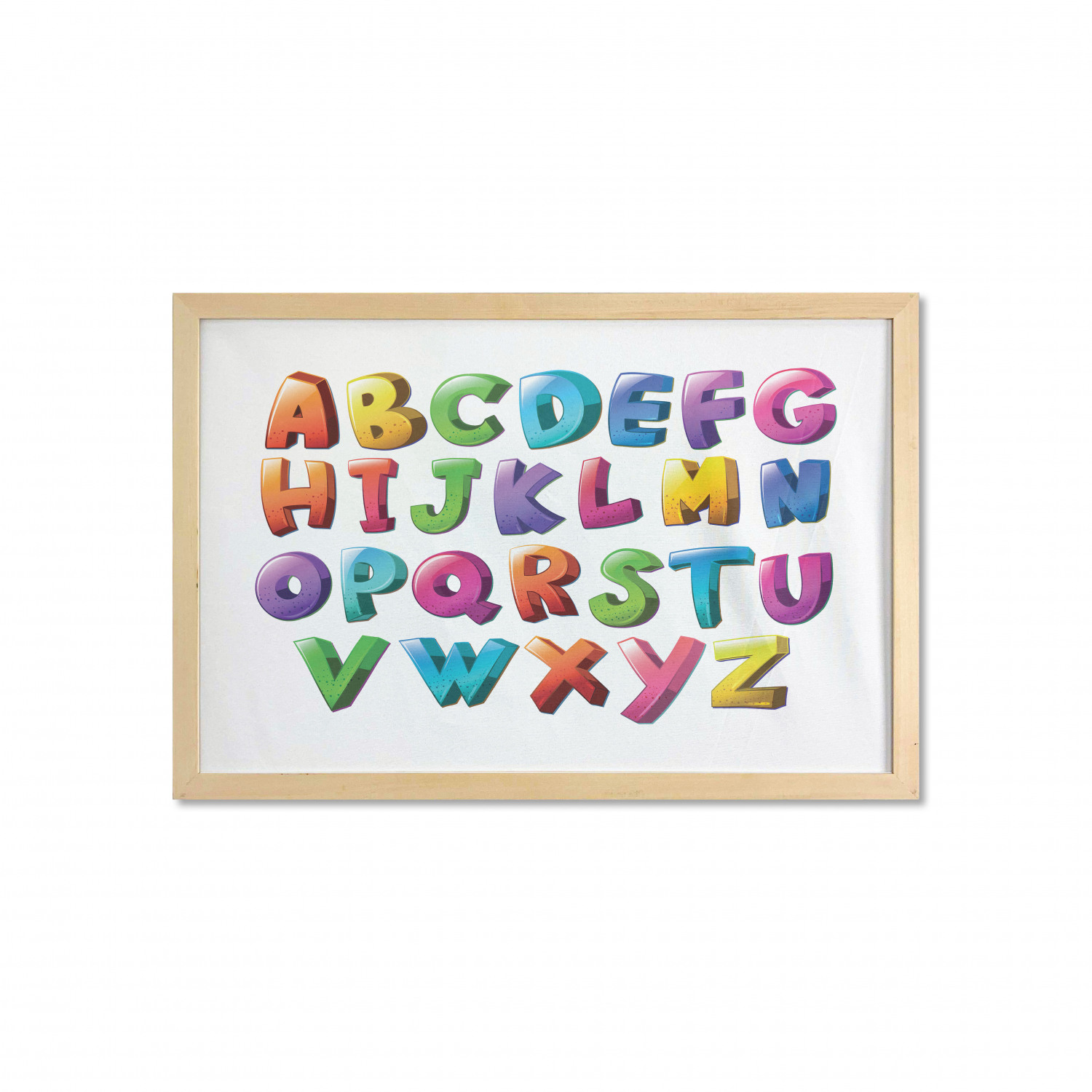 Ambesonne Alphabet Wall Art with Wide Frame for Bathrooms Living Room