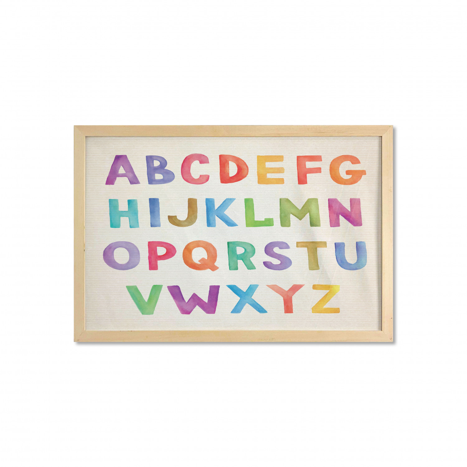 Ambesonne Alphabet Wall Art with Wide Frame for Bathrooms Living Room