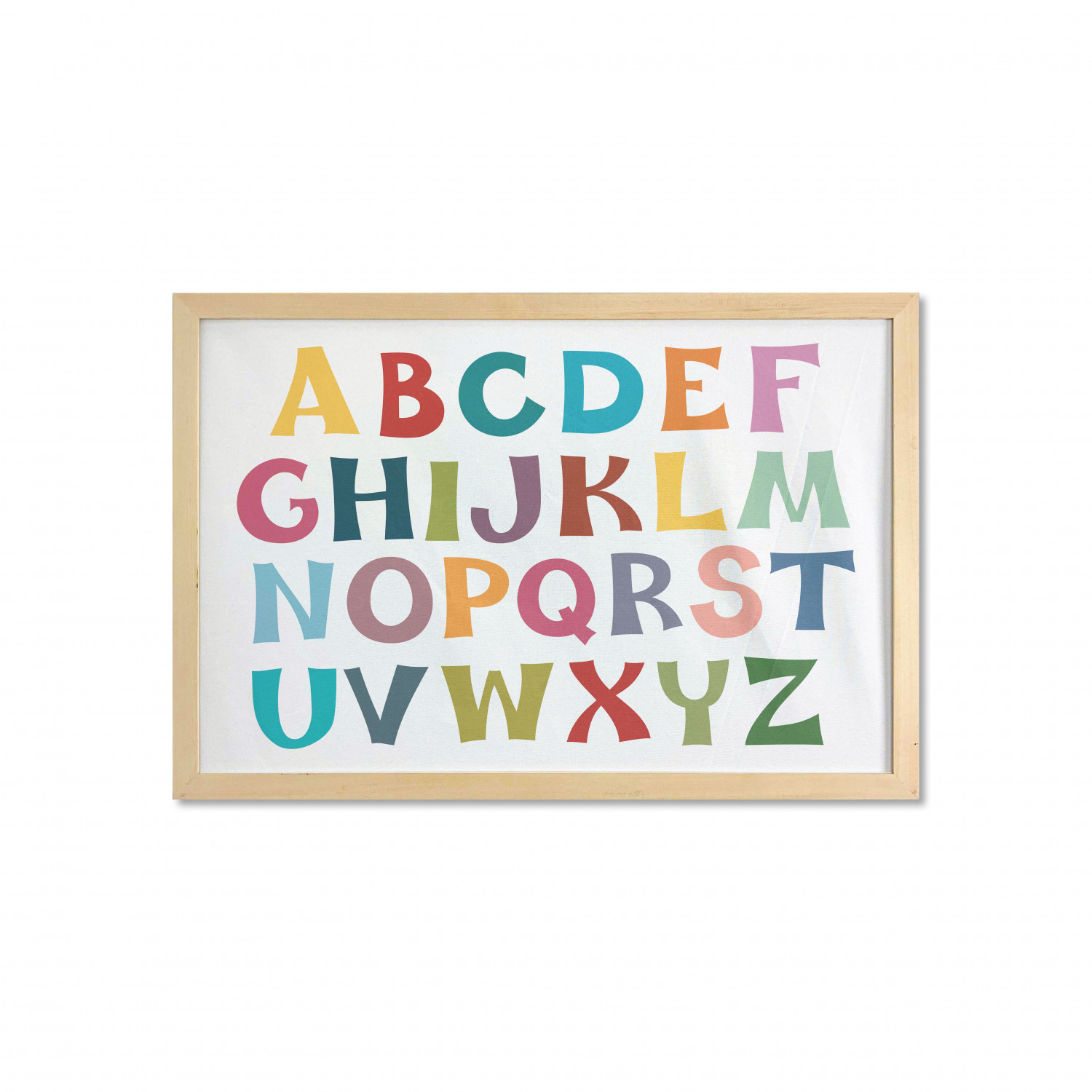 Ambesonne Alphabet Wall Art with Wide Frame for Bathrooms Living Room