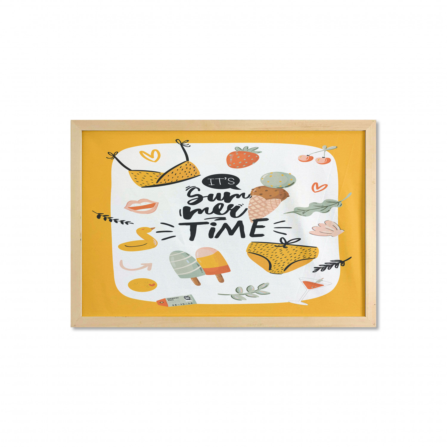 Ambesonne Summer Theme Wall Art with Wide Frame for Bathrooms Living Room - Picture 110 of 117