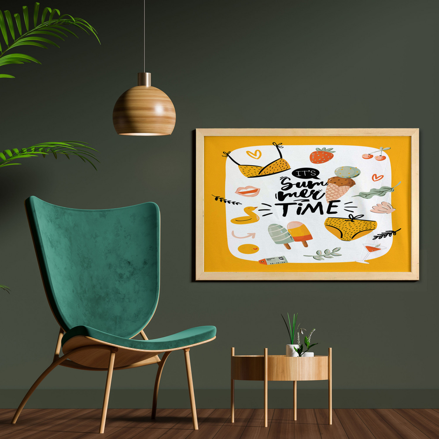 Ambesonne Summer Theme Wall Art with Wide Frame for Bathrooms Living Room - Picture 111 of 117