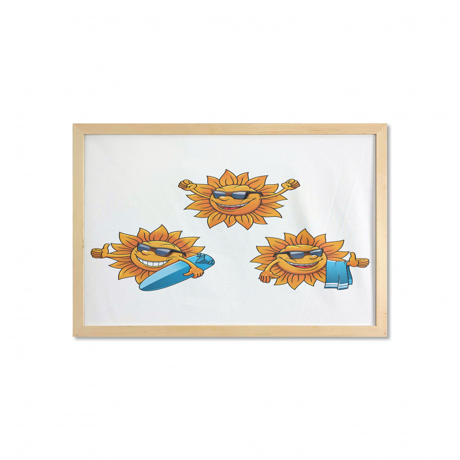 Ambesonne Summer Theme Wall Art with Wide Frame for Bathrooms Living Room - Picture 50 of 117