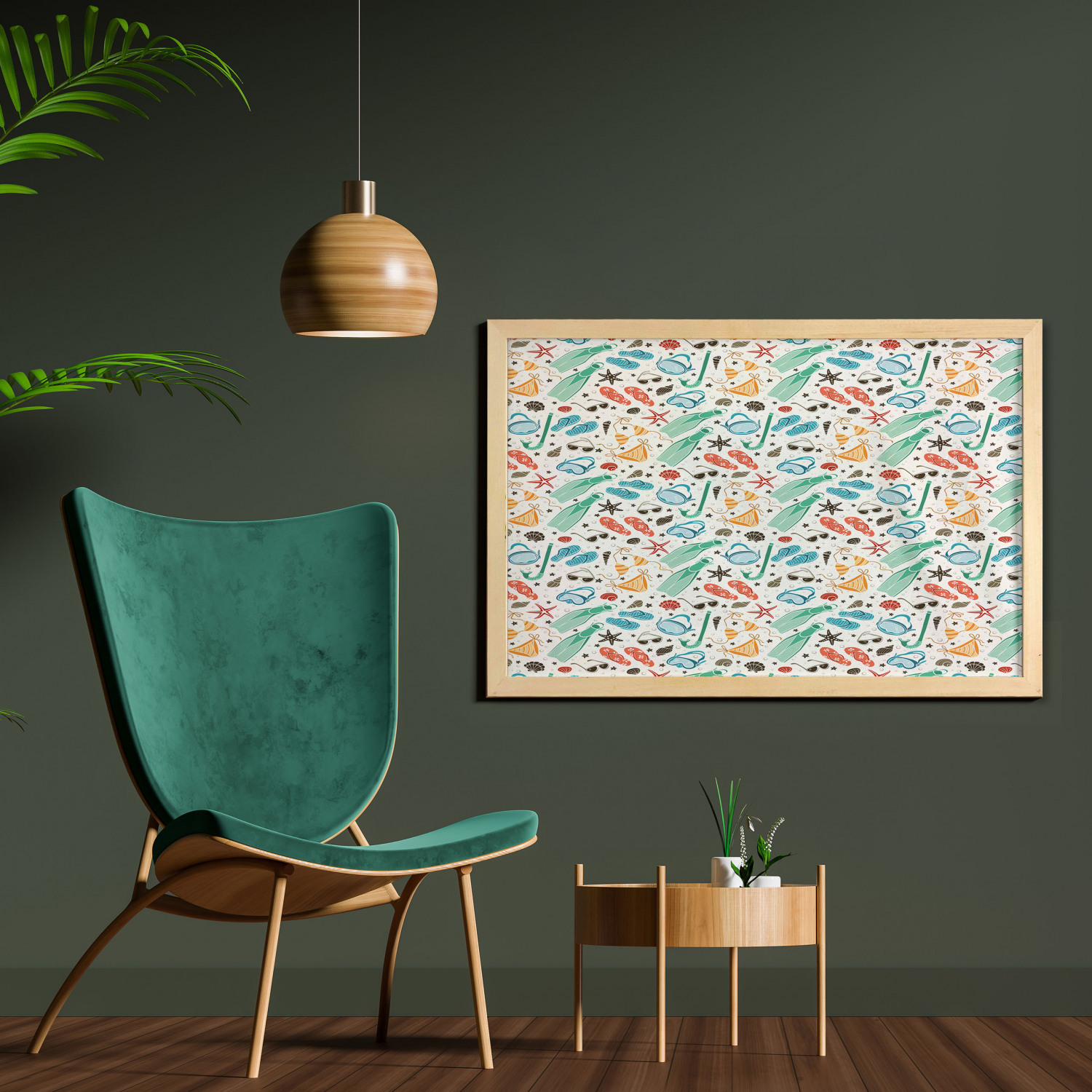 Ambesonne Summer Theme Wall Art with Wide Frame for Bathrooms Living Room - Picture 9 of 117