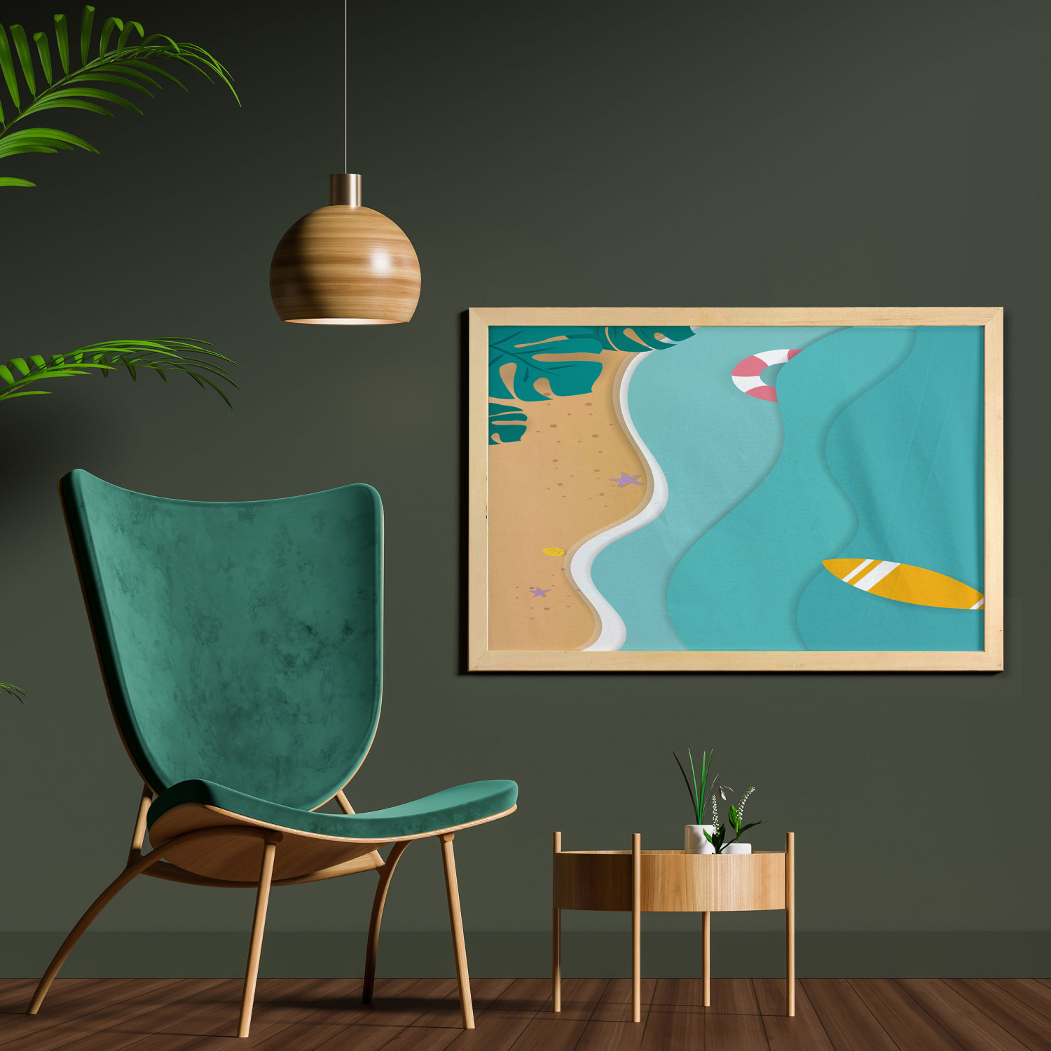 Ambesonne Summer Theme Wall Art with Wide Frame for Bathrooms Living Room - Picture 7 of 117