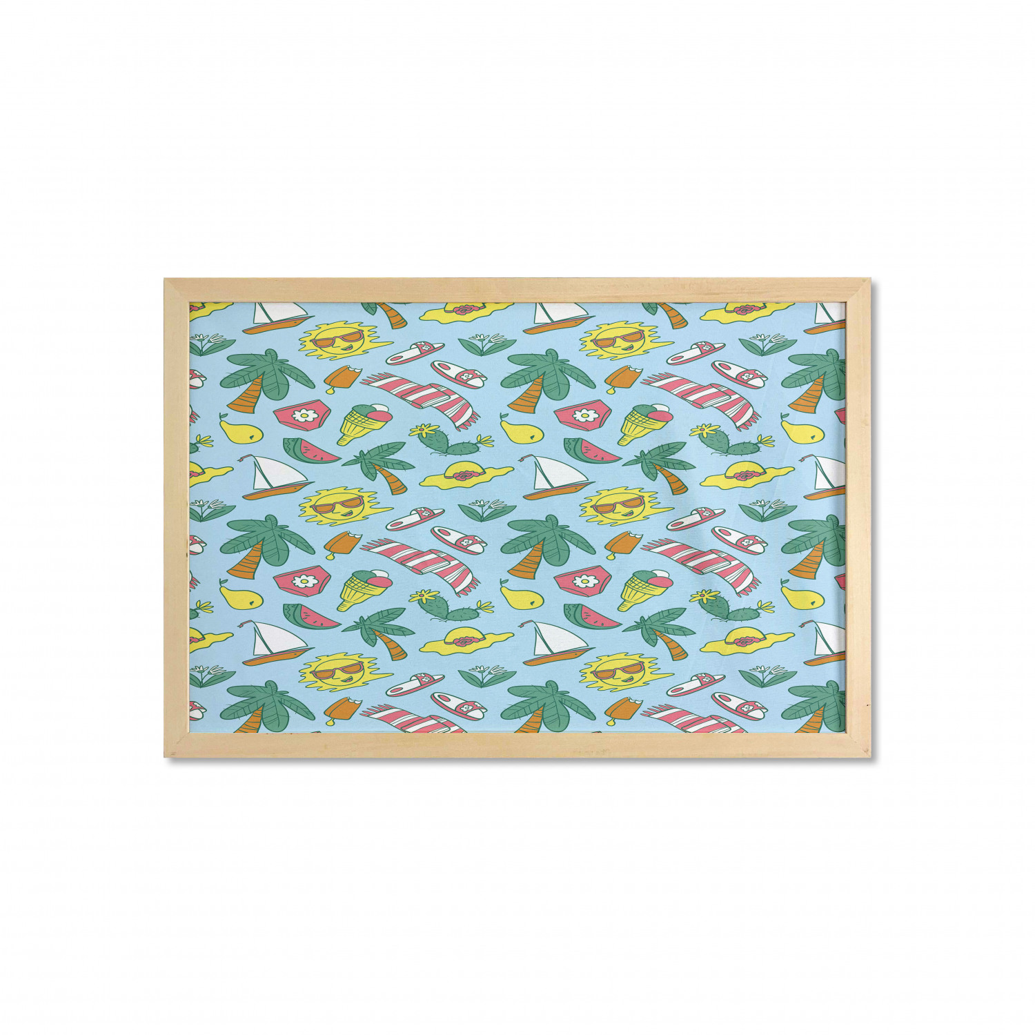 Ambesonne Summer Theme Wall Art with Wide Frame for Bathrooms Living Room - Picture 16 of 117