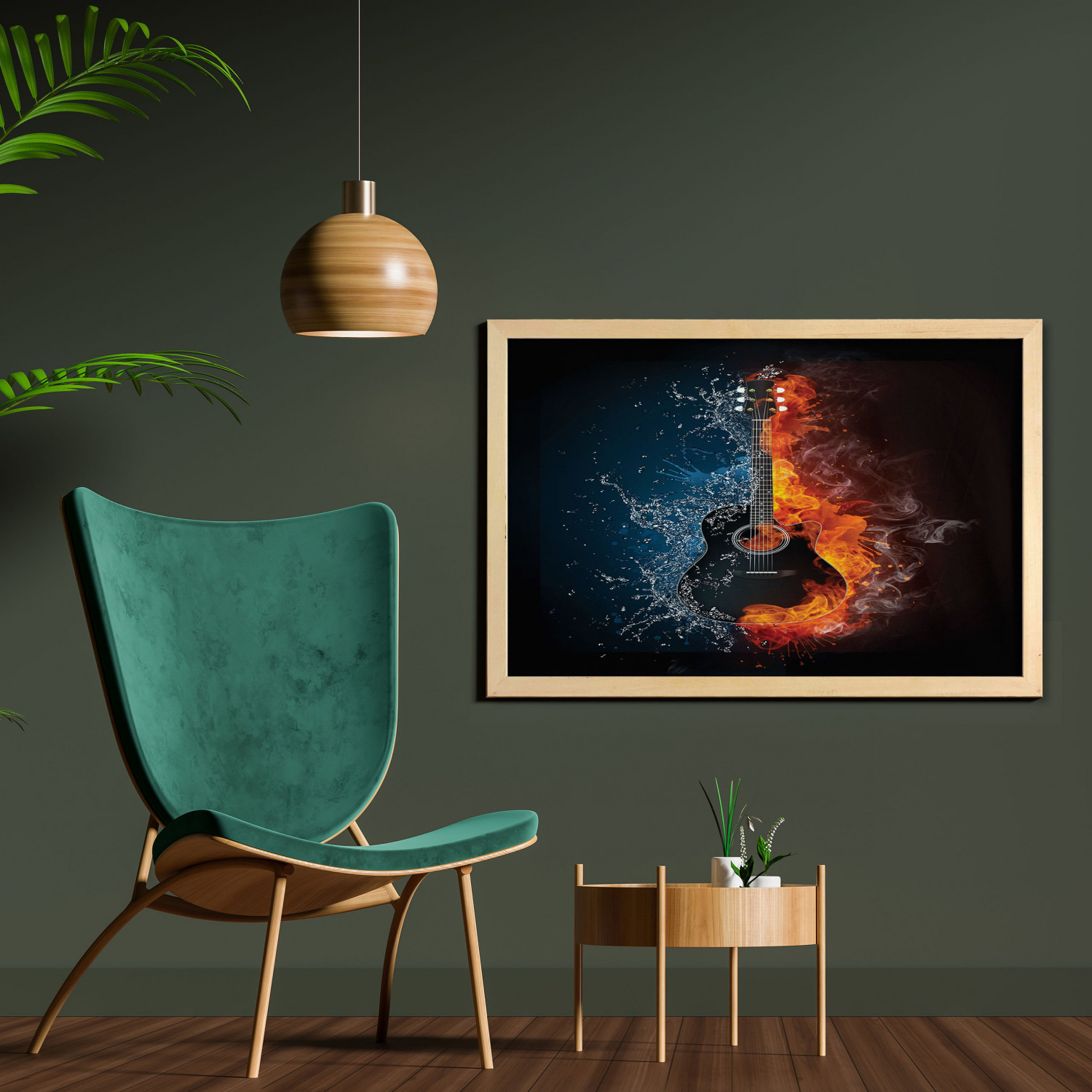 Ambesonne Guitar Wall Art with Wide Frame for Bathrooms Living Room - Picture 121 of 123