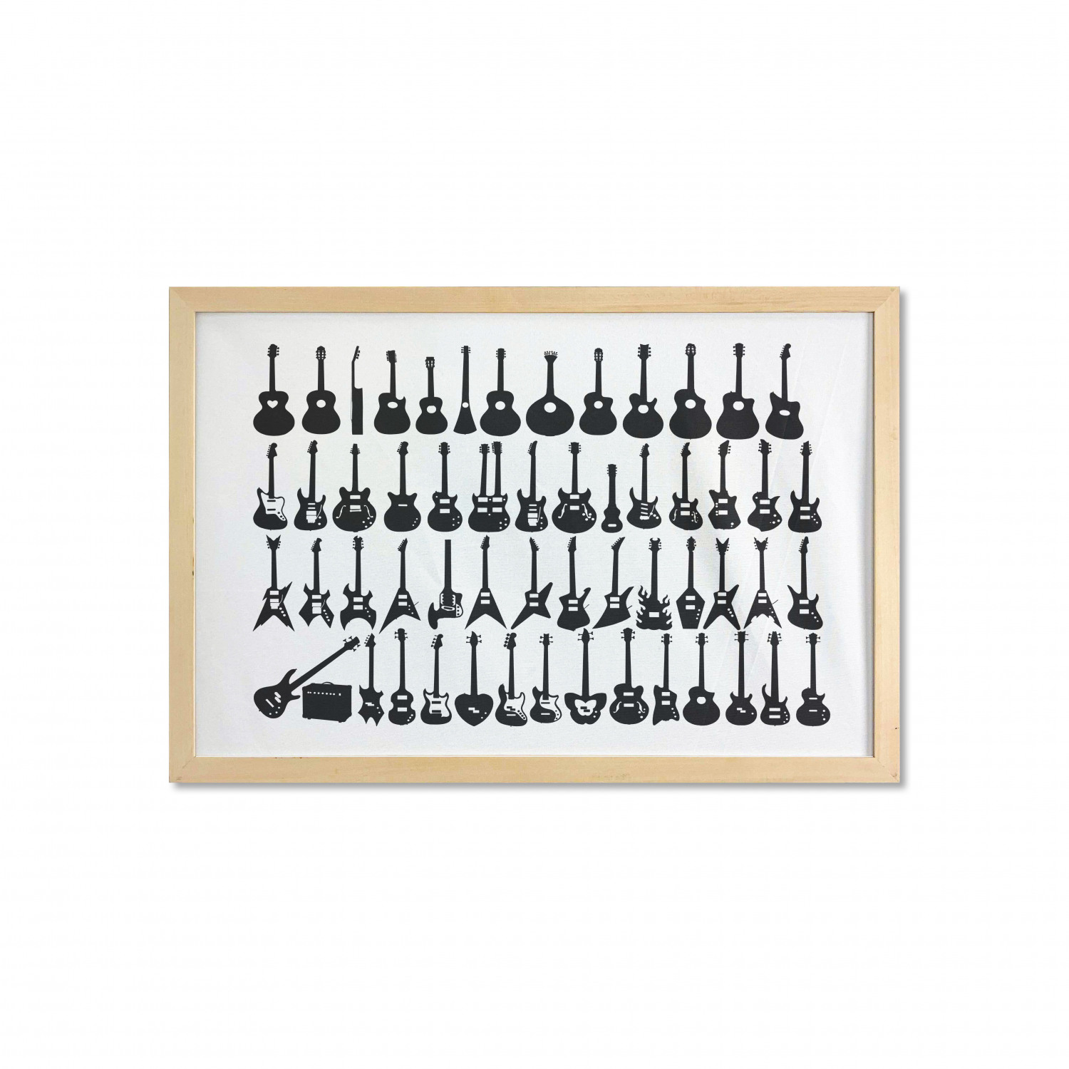 Ambesonne Guitar Wall Art with Wide Frame for Bathrooms Living Room - Picture 118 of 123
