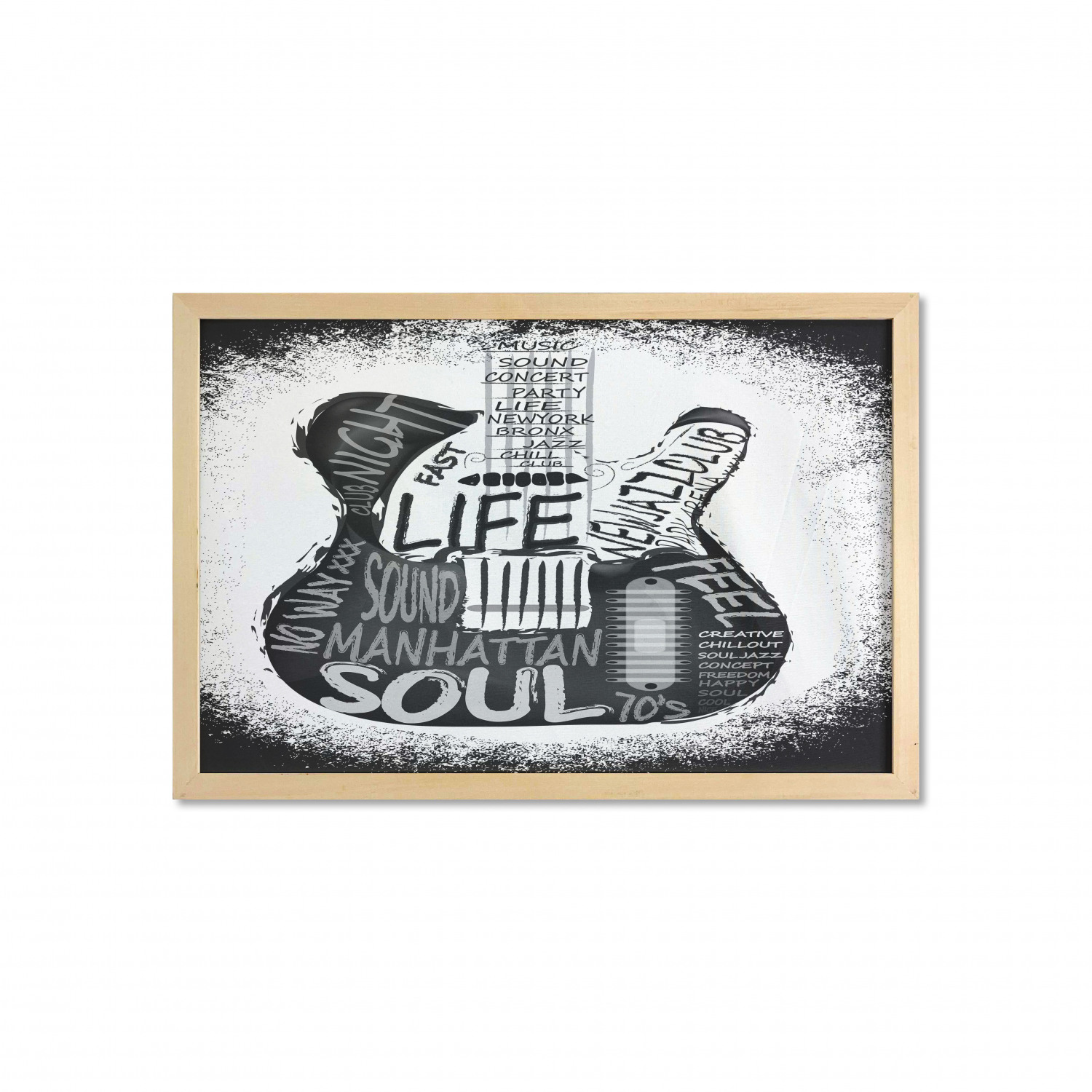 Ambesonne Guitar Wall Art with Wide Frame for Bathrooms Living Room - Picture 108 of 123