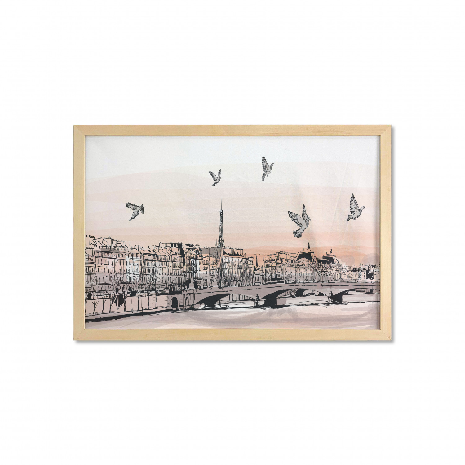 Ambesonne Paris Wall Art with Wide Frame for Bathrooms Living Room - Picture 100 of 121