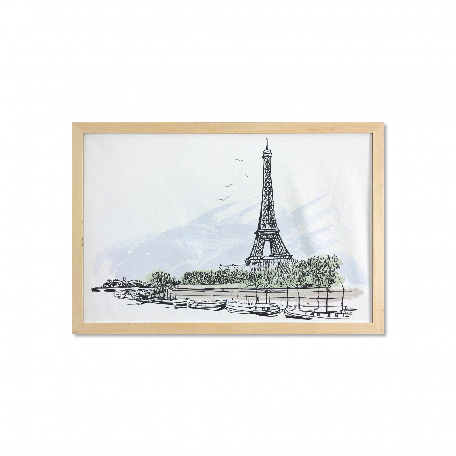 Ambesonne Paris Wall Art with Wide Frame for Bathrooms Living Room - Picture 28 of 121