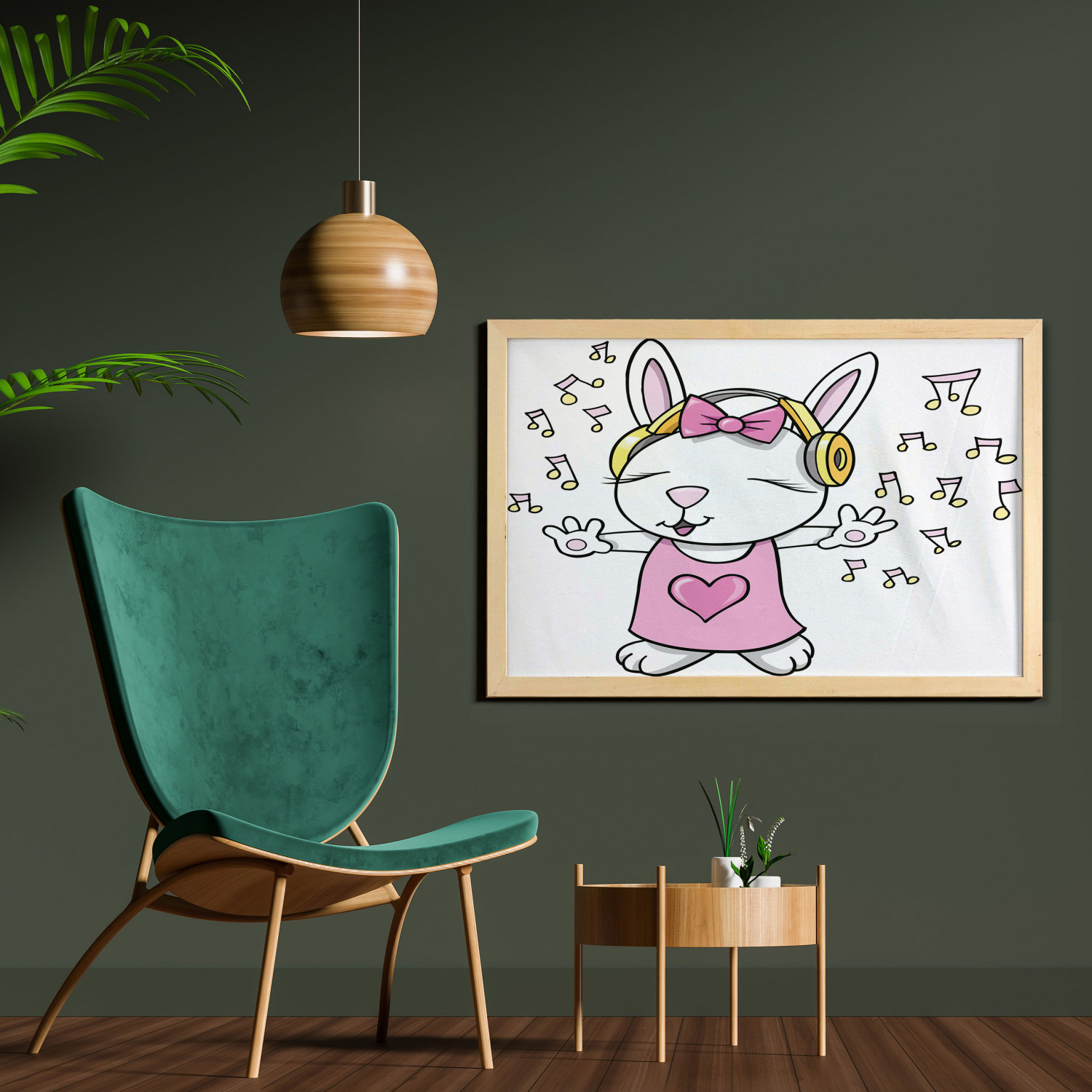 Ambesonne Bunny Wall Art with Wide Frame for Bathrooms Living Room - Picture 15 of 123