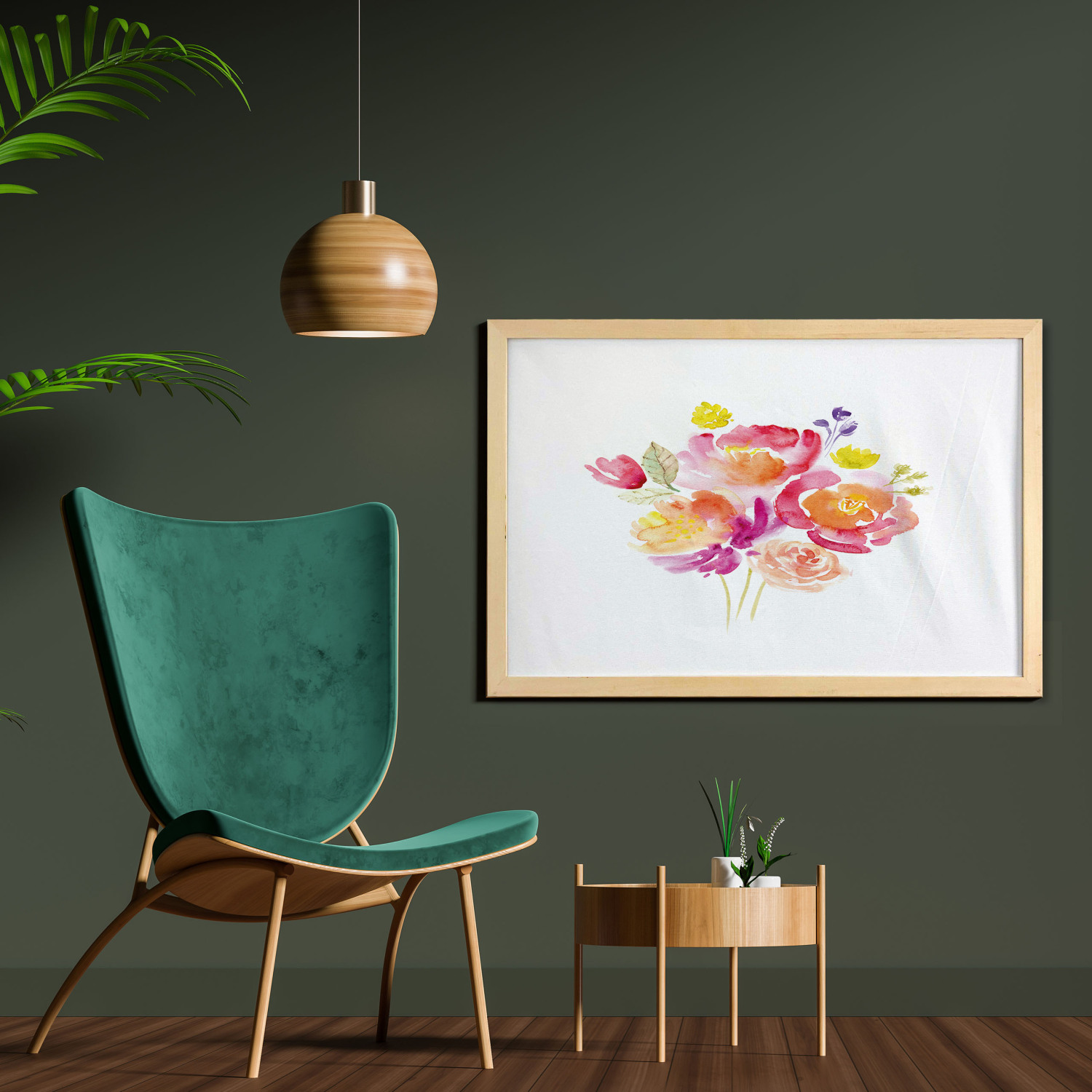 Ambesonne Pastel Tone Wall Art with Wide Frame for Bathrooms Living Room