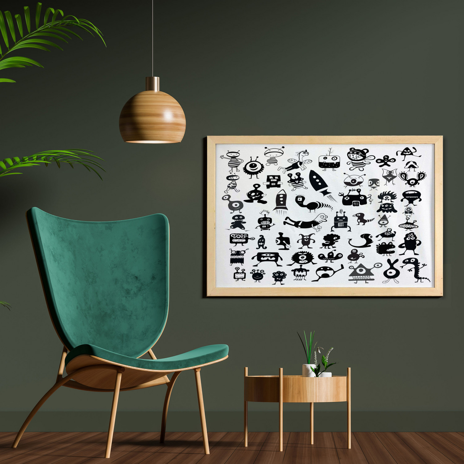 Ambesonne Hipster Wall Art with Wide Frame for Bathrooms Living Room - Picture 21 of 123