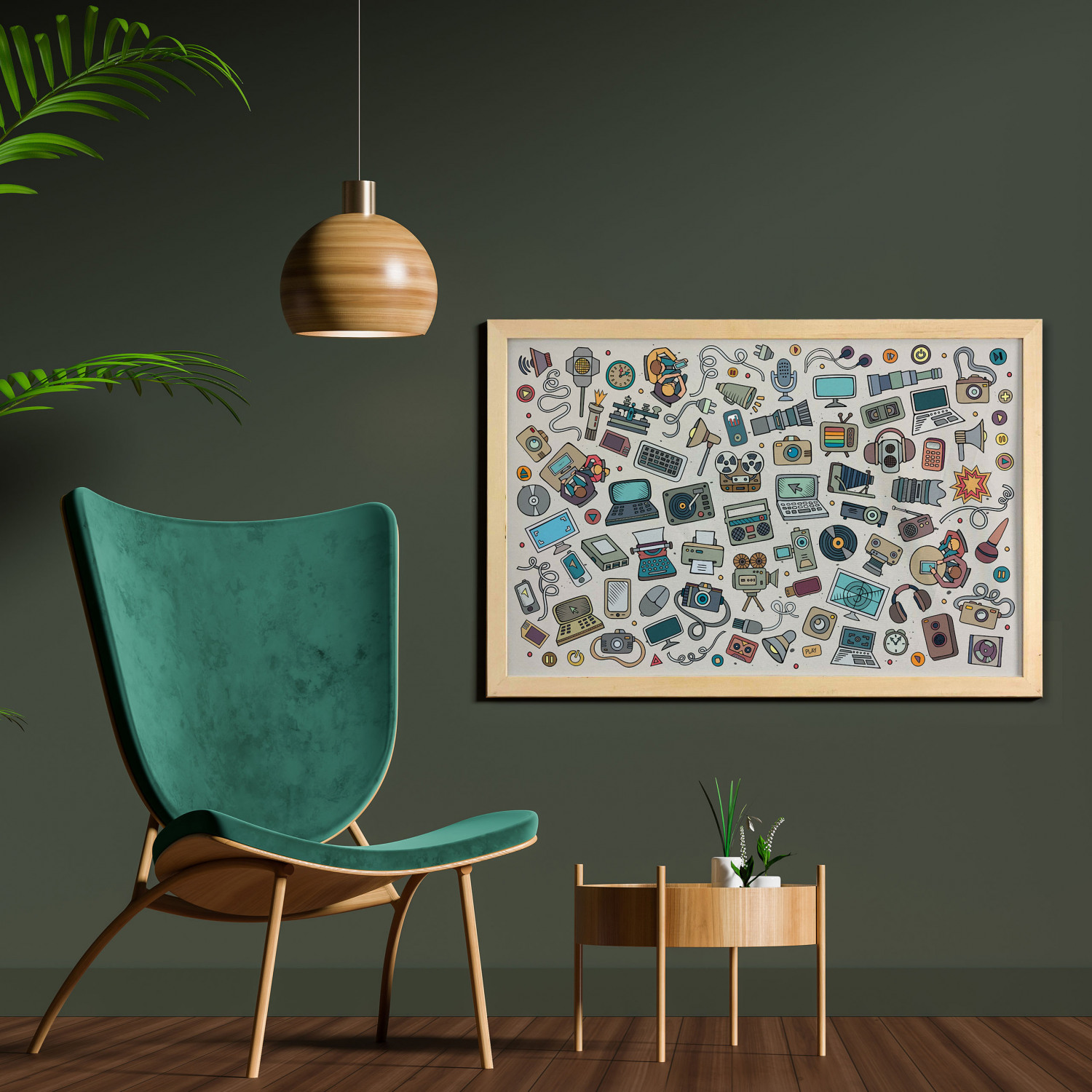 Ambesonne Hipster Wall Art with Wide Frame for Bathrooms Living Room - Picture 107 of 123