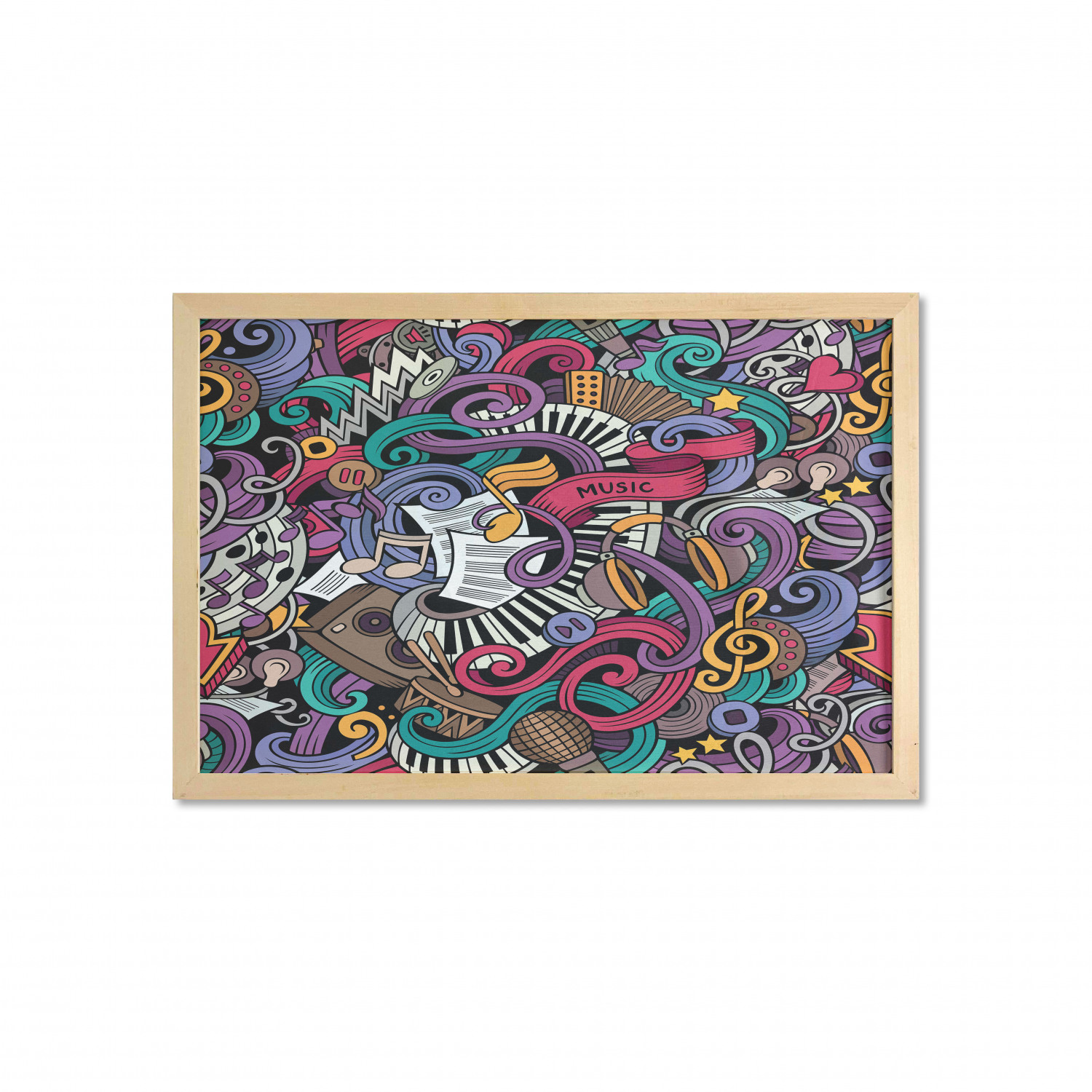 Ambesonne Hipster Wall Art with Wide Frame for Bathrooms Living Room - Picture 68 of 123