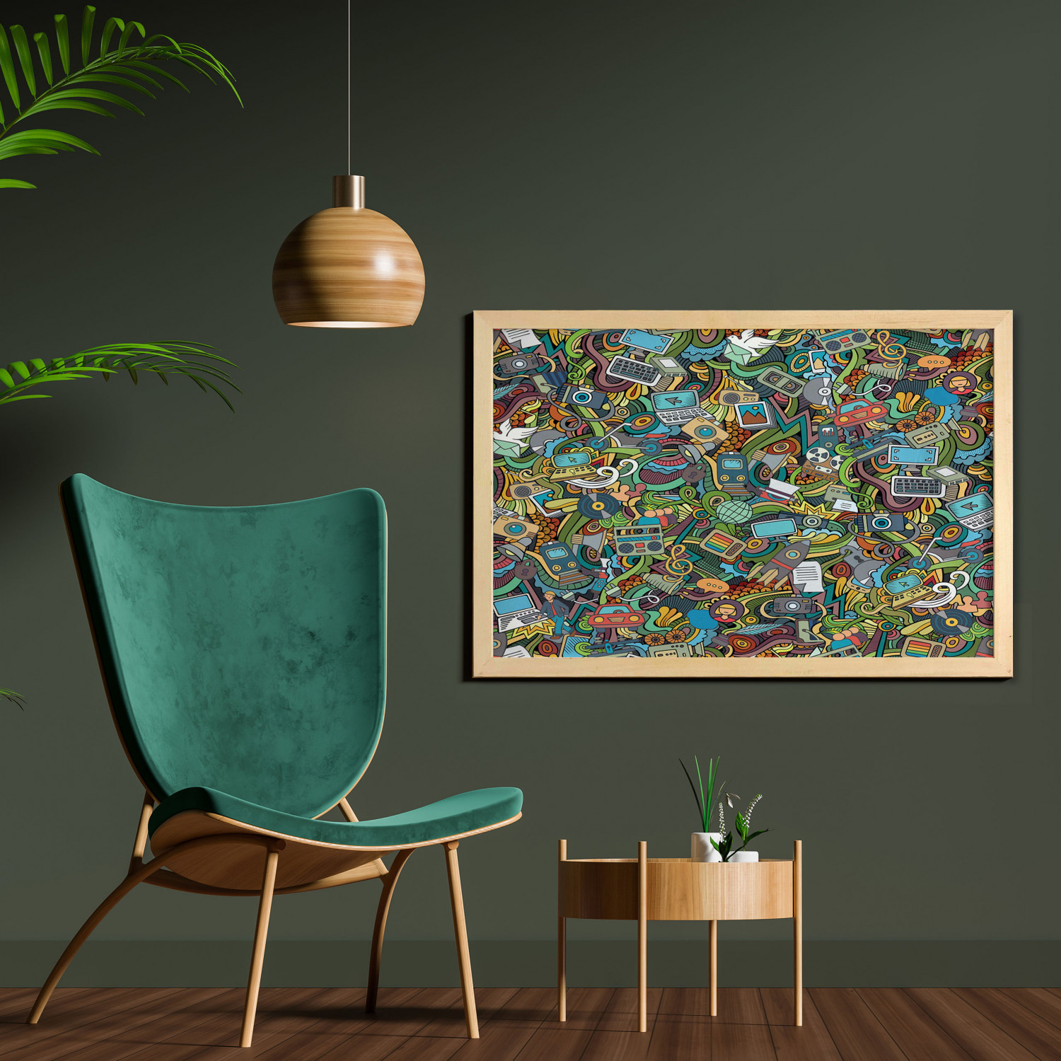 Ambesonne Hipster Wall Art with Wide Frame for Bathrooms Living Room - Picture 101 of 123