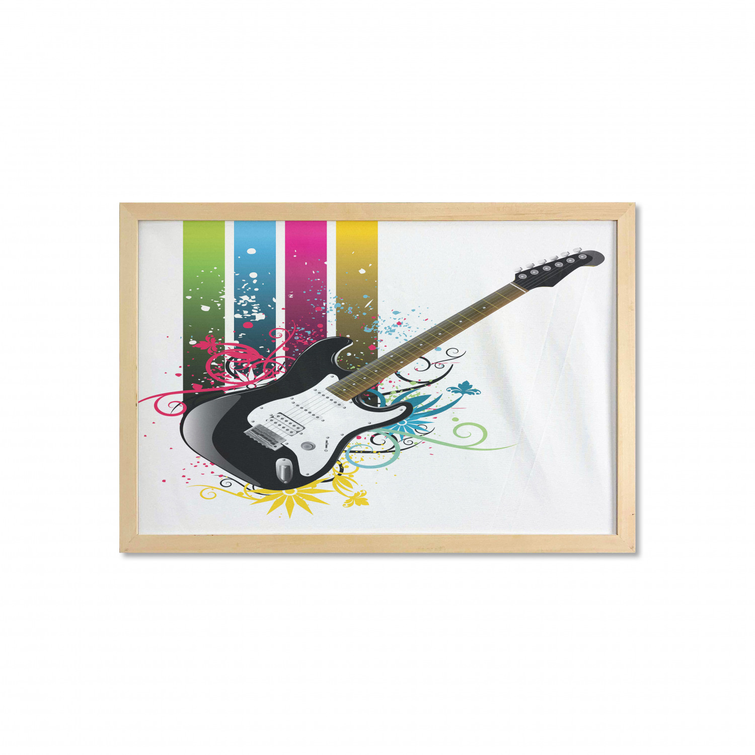 Ambesonne Guitar Wall Art with Wide Frame for Bathrooms Living Room - Picture 16 of 123
