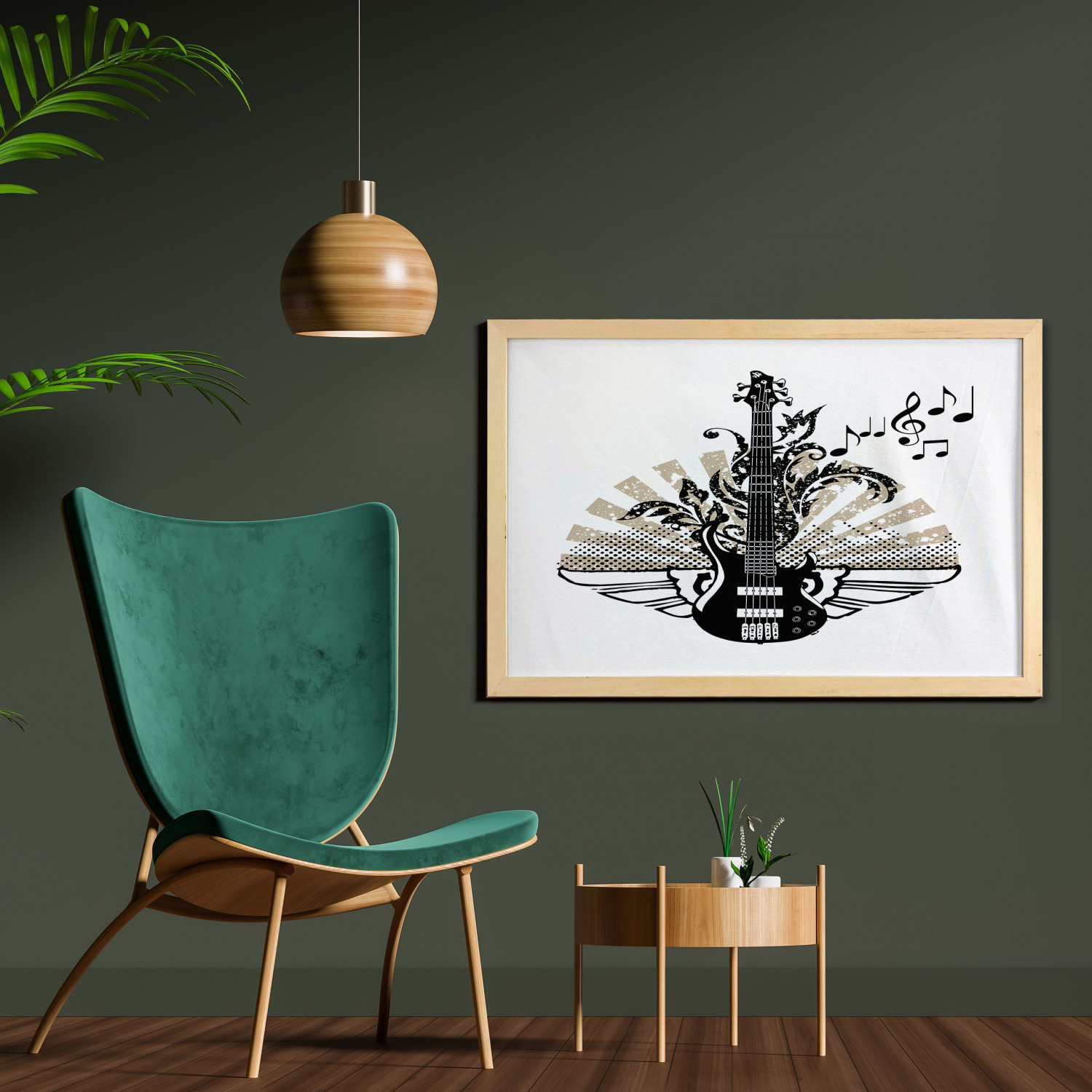 Ambesonne Guitar Wall Art with Wide Frame for Bathrooms Living Room - Picture 99 of 123