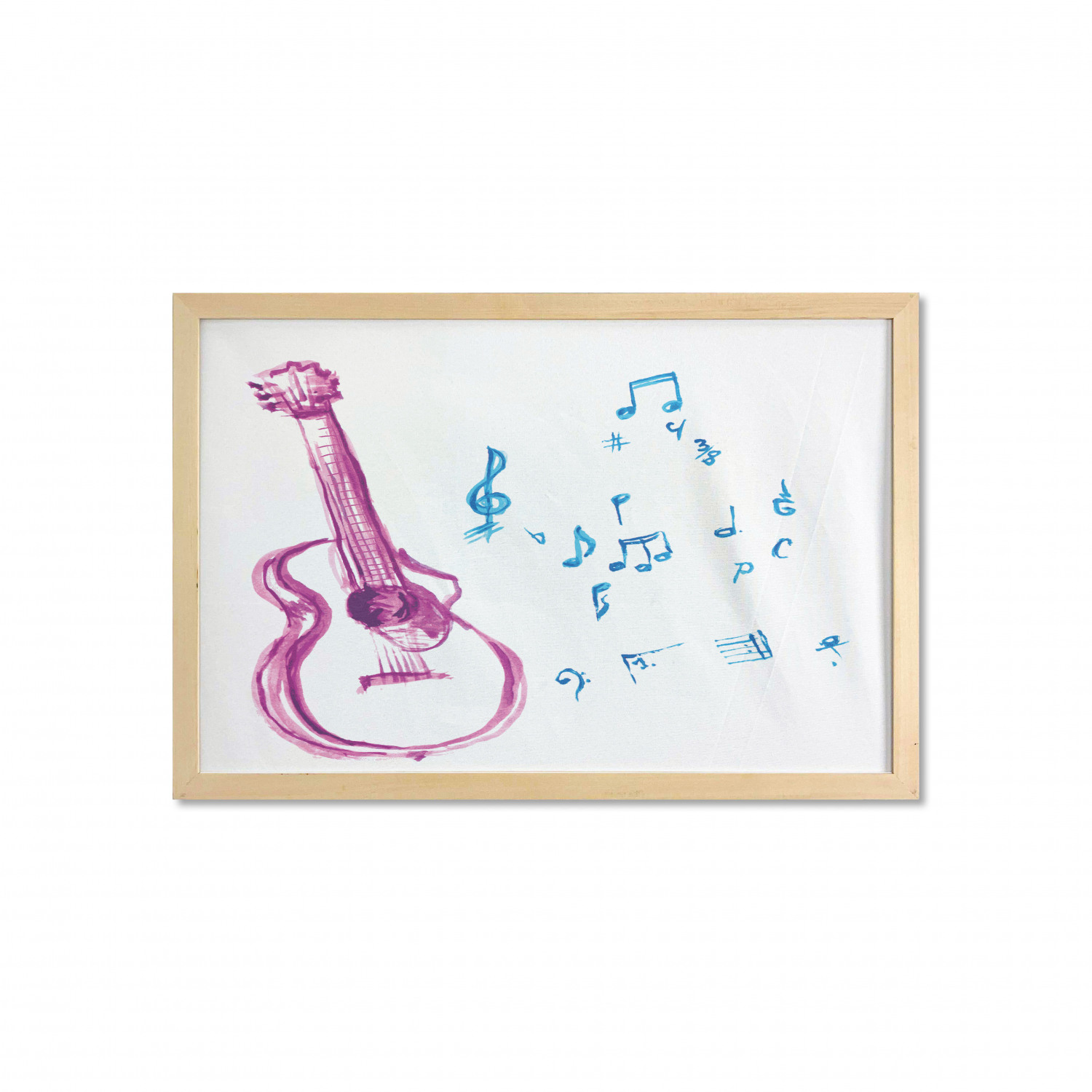 Ambesonne Guitar Wall Art with Wide Frame for Bathrooms Living Room - Picture 122 of 123