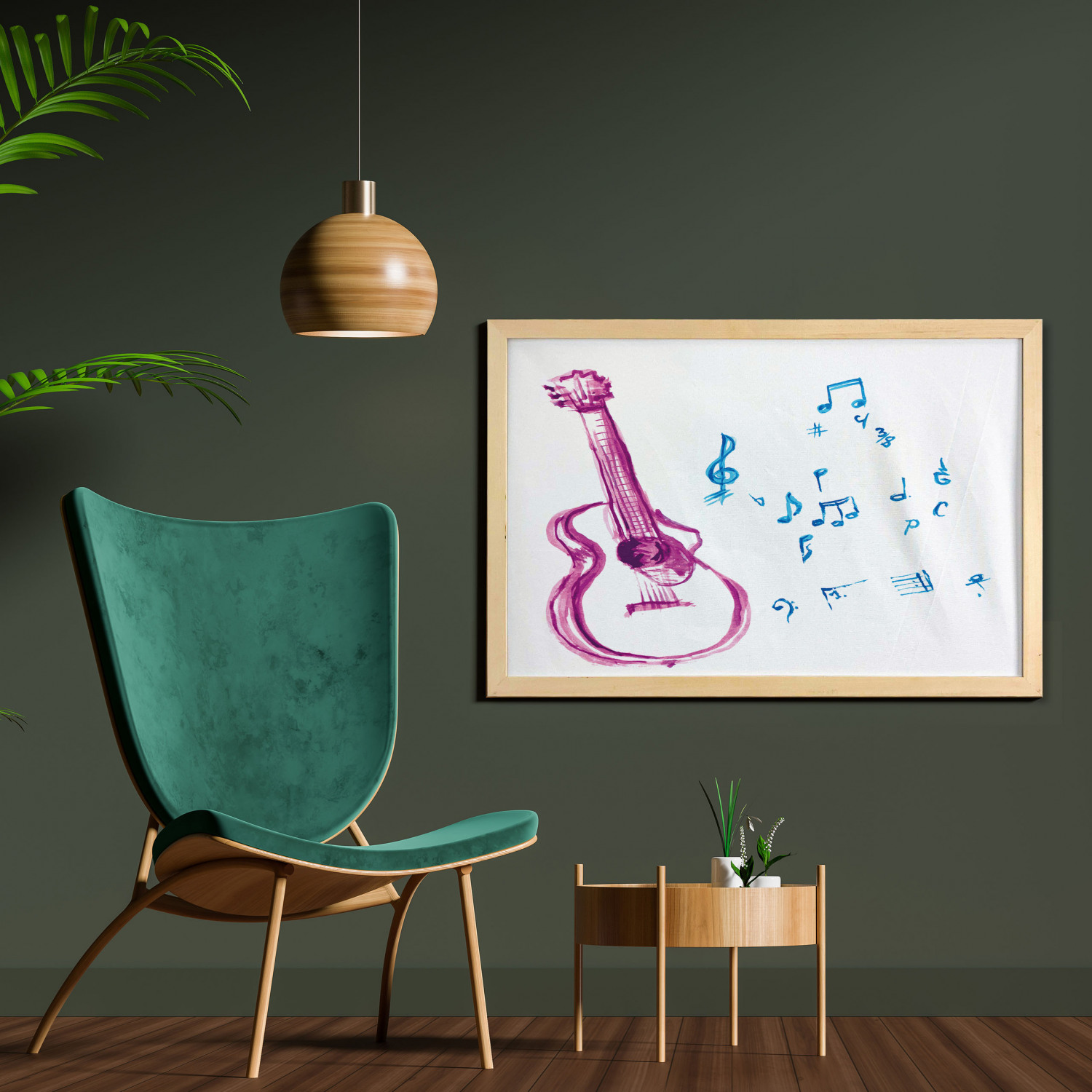 Ambesonne Guitar Wall Art with Wide Frame for Bathrooms Living Room - Picture 123 of 123