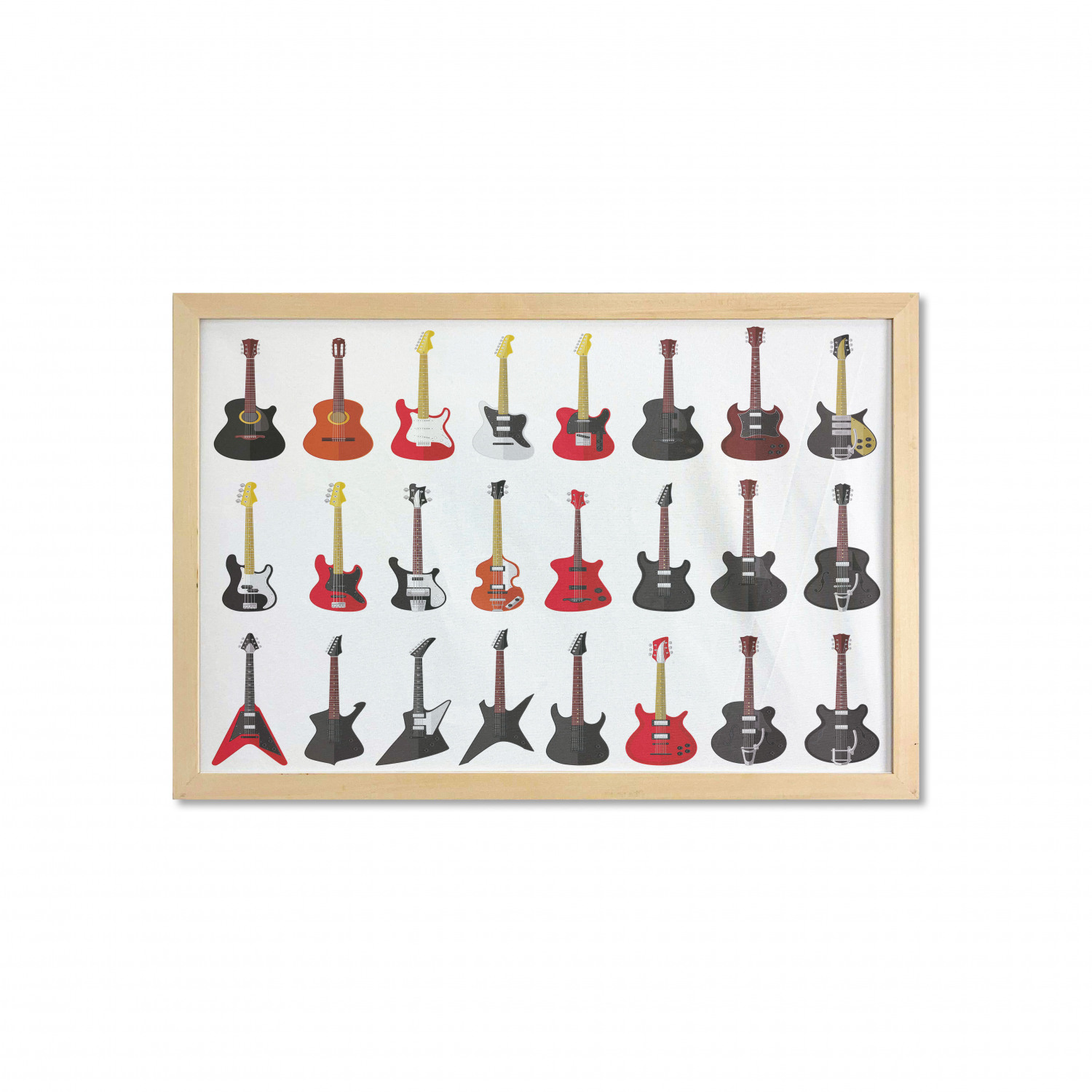 Ambesonne Guitar Wall Art with Wide Frame for Bathrooms Living Room - Picture 60 of 123