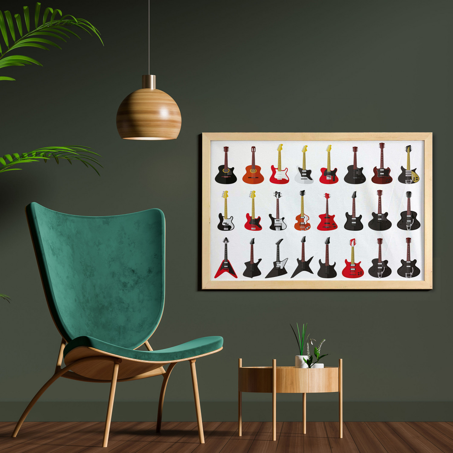 Ambesonne Guitar Wall Art with Wide Frame for Bathrooms Living Room - Picture 61 of 123