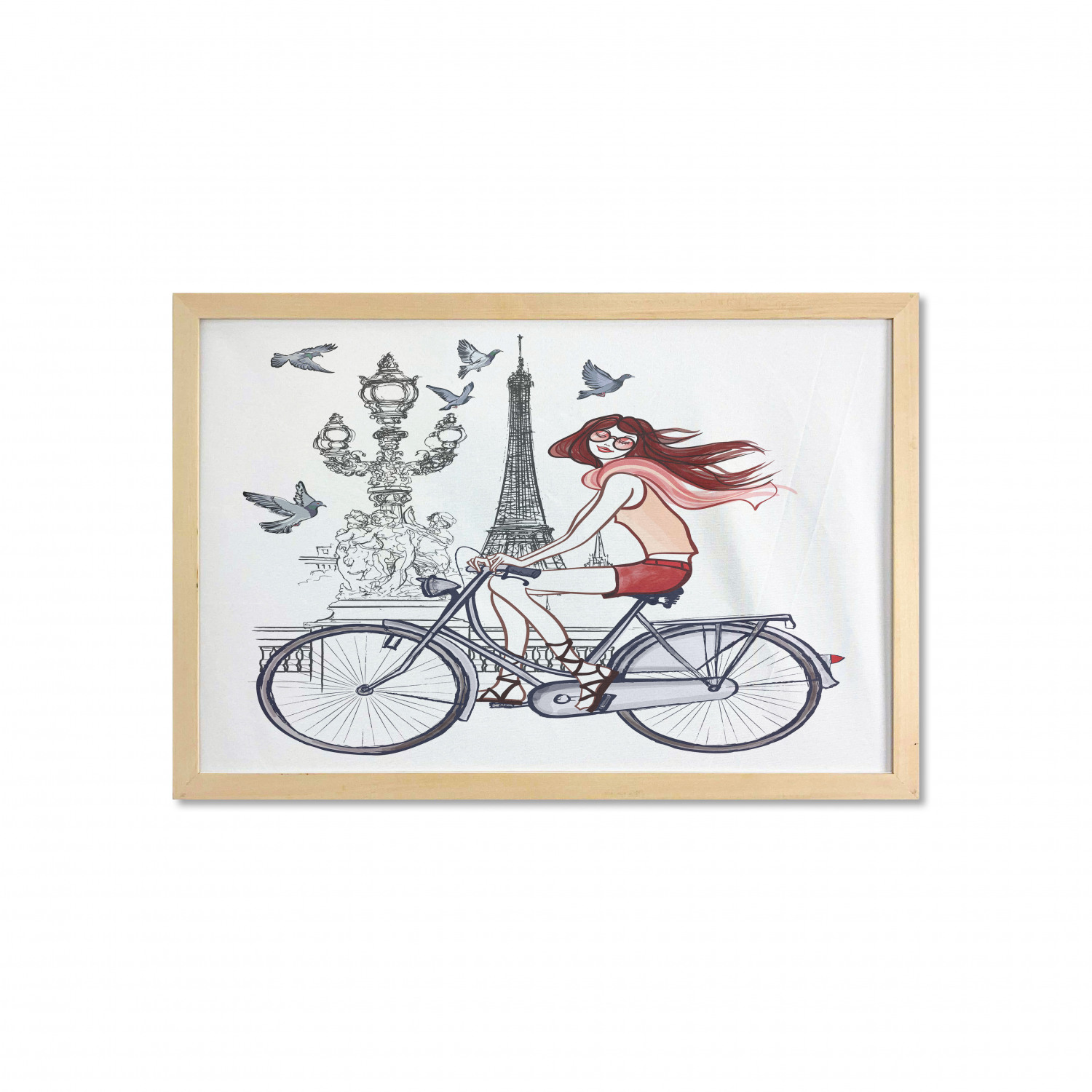 Ambesonne Paris Wall Art with Wide Frame for Bathrooms Living Room - Picture 120 of 121