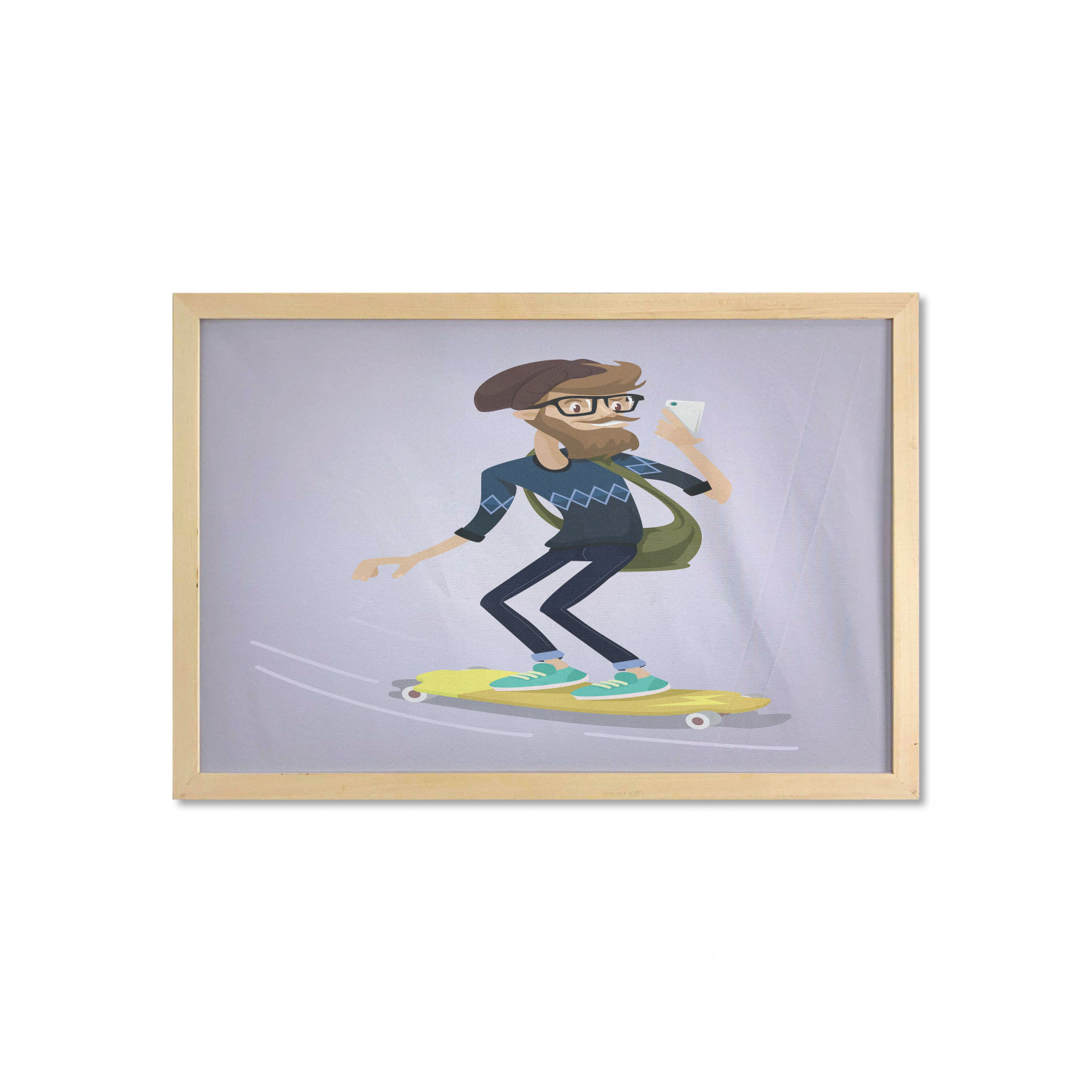 Ambesonne Hipster Wall Art with Wide Frame for Bathrooms Living Room - Picture 122 of 123