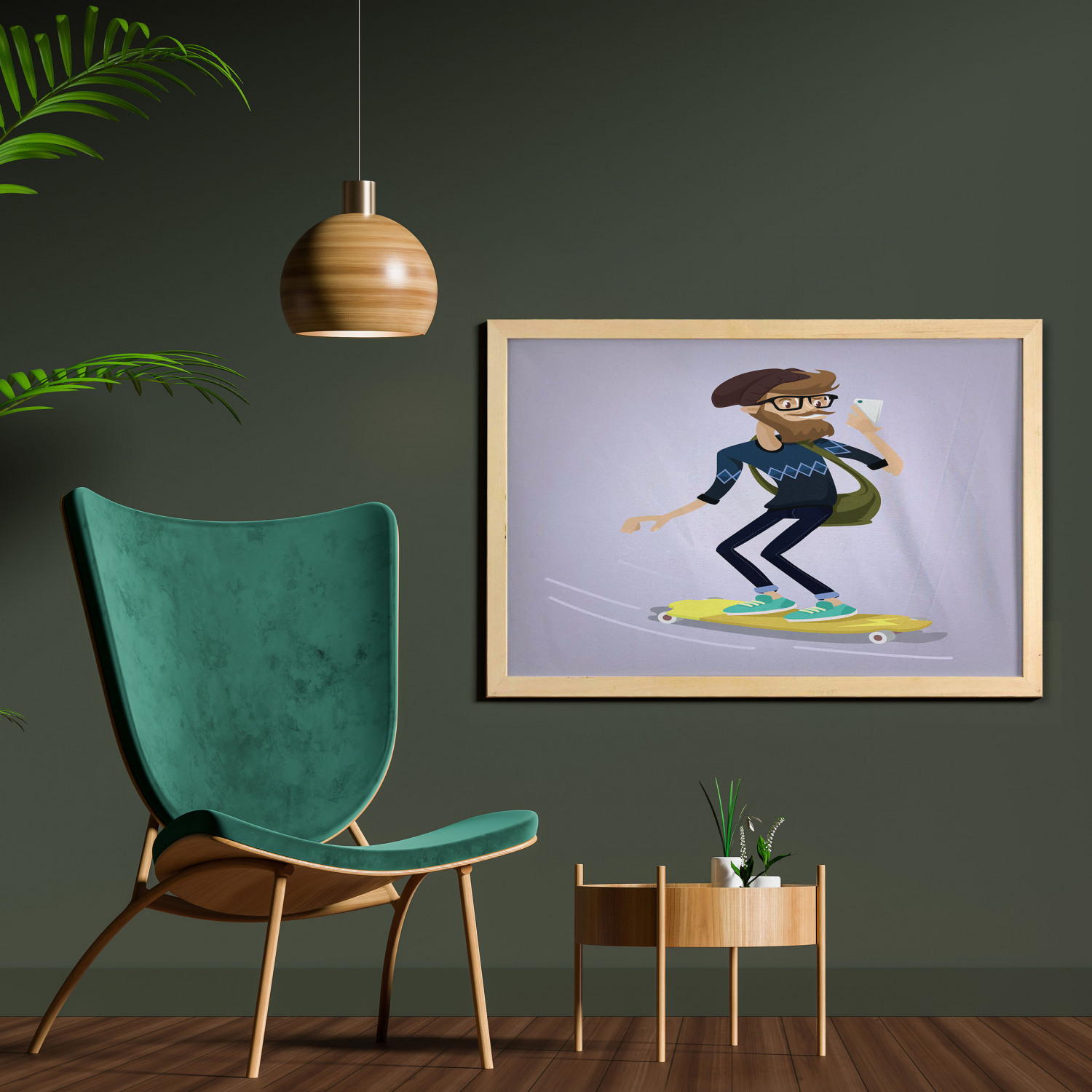 Ambesonne Hipster Wall Art with Wide Frame for Bathrooms Living Room - Picture 123 of 123