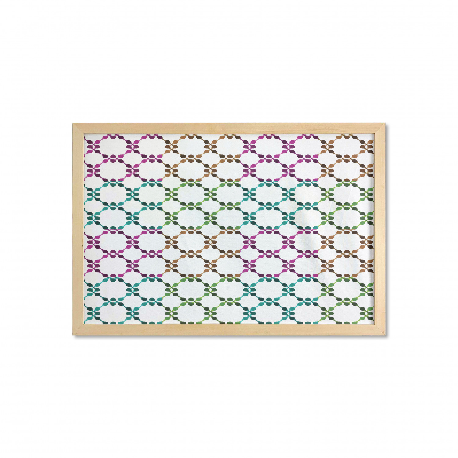 Ambesonne Geometric Art Wall Art with Wide Frame for Bathrooms Living