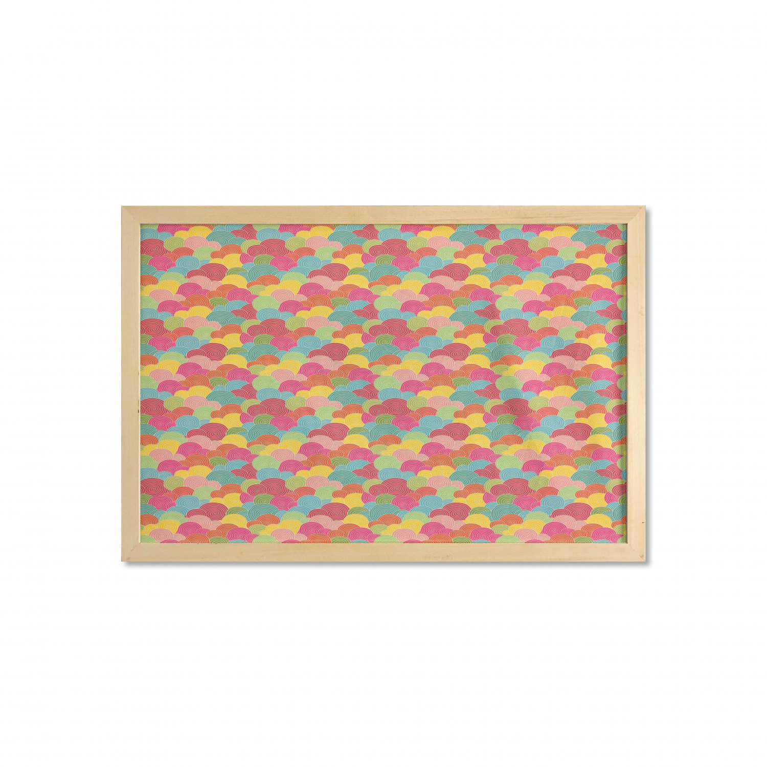 Ambesonne Geometric Art Wall Art with Wide Frame for Bathrooms Living