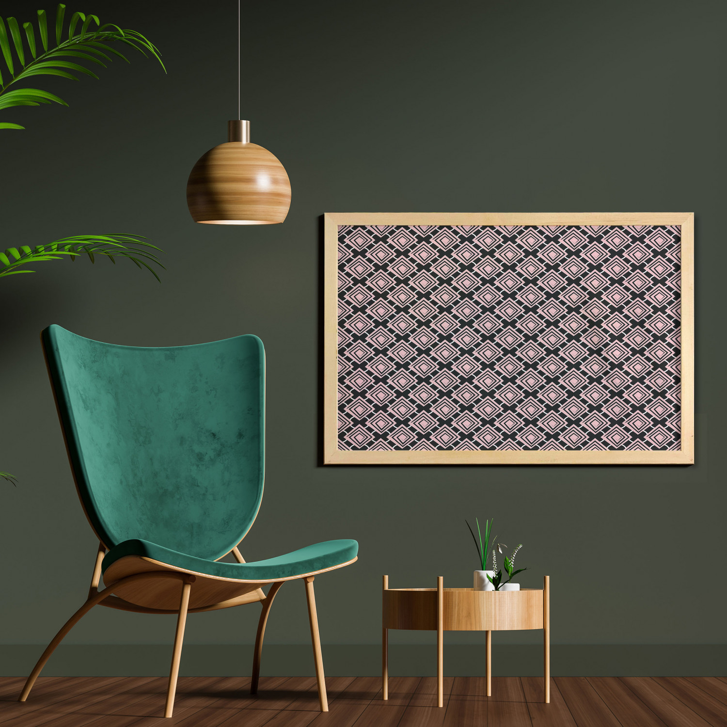 Ambesonne Geometric Motif Wall Art with Wide Frame for Bathrooms Living Room - Picture 65 of 123