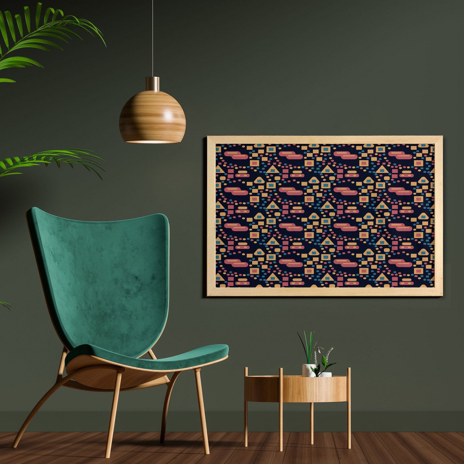 Ambesonne Geometric Motif Wall Art with Wide Frame for Bathrooms Living Room - Picture 113 of 123
