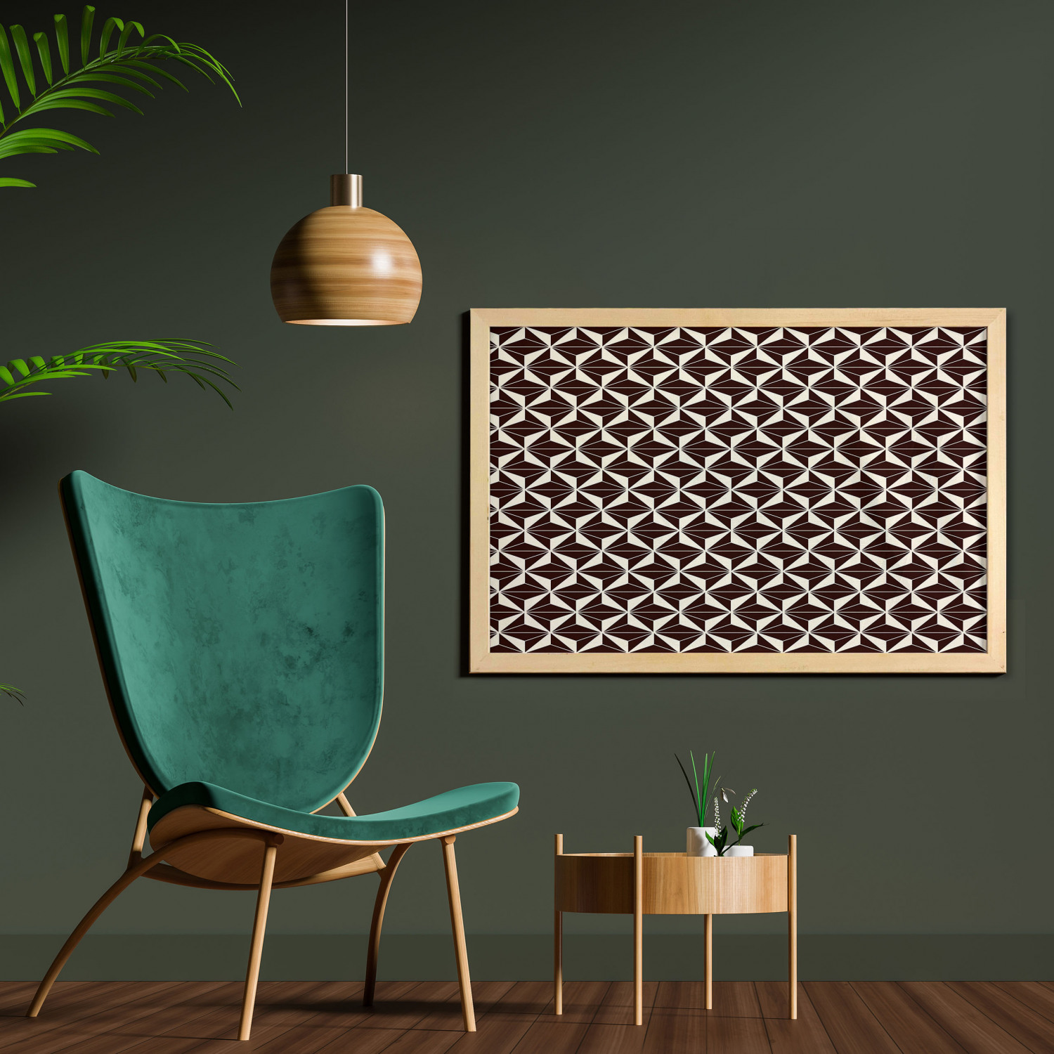 Ambesonne Geometric Motif Wall Art with Wide Frame for Bathrooms Living Room - Picture 41 of 123