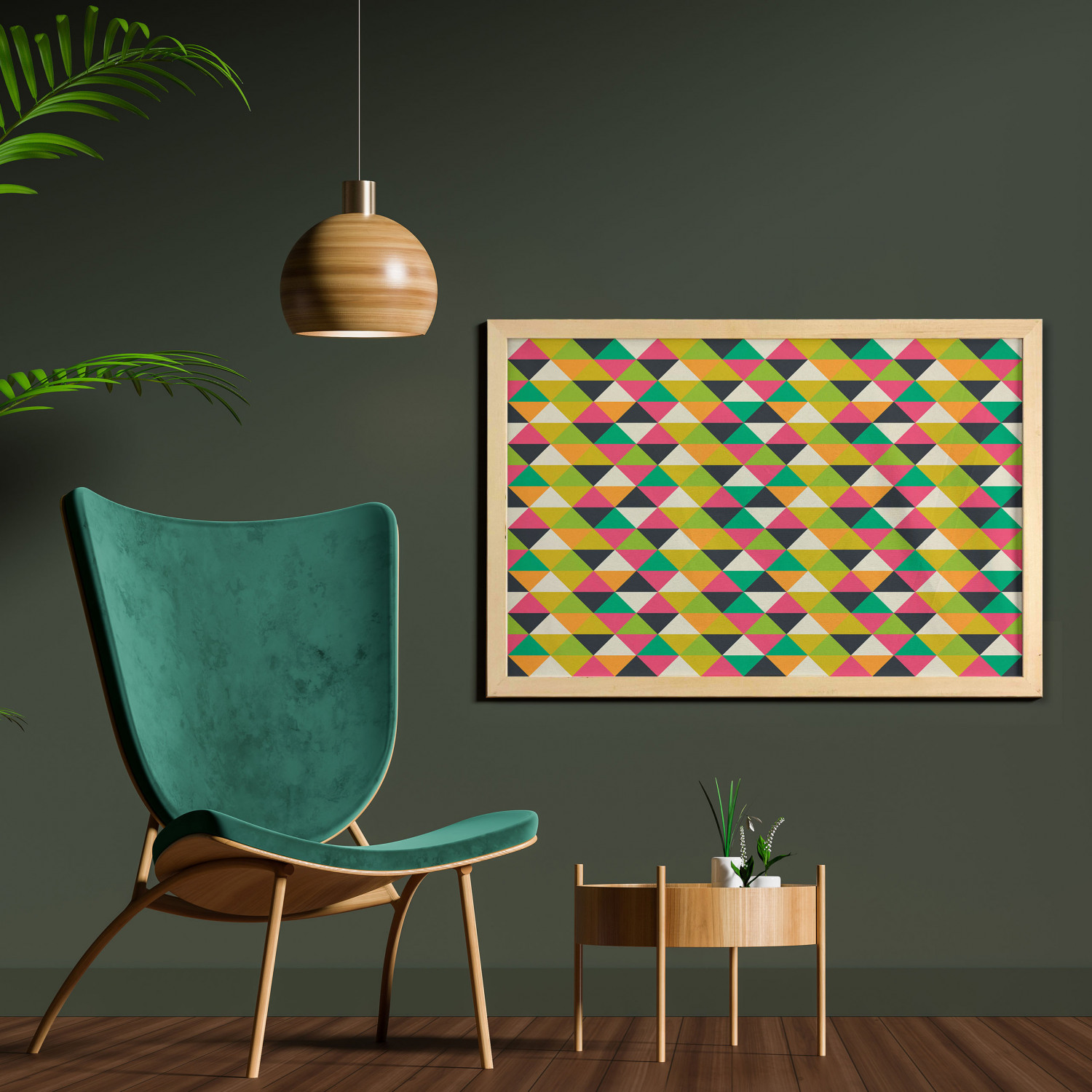 Ambesonne Geometric Motif Wall Art with Wide Frame for Bathrooms Living Room - Picture 85 of 123