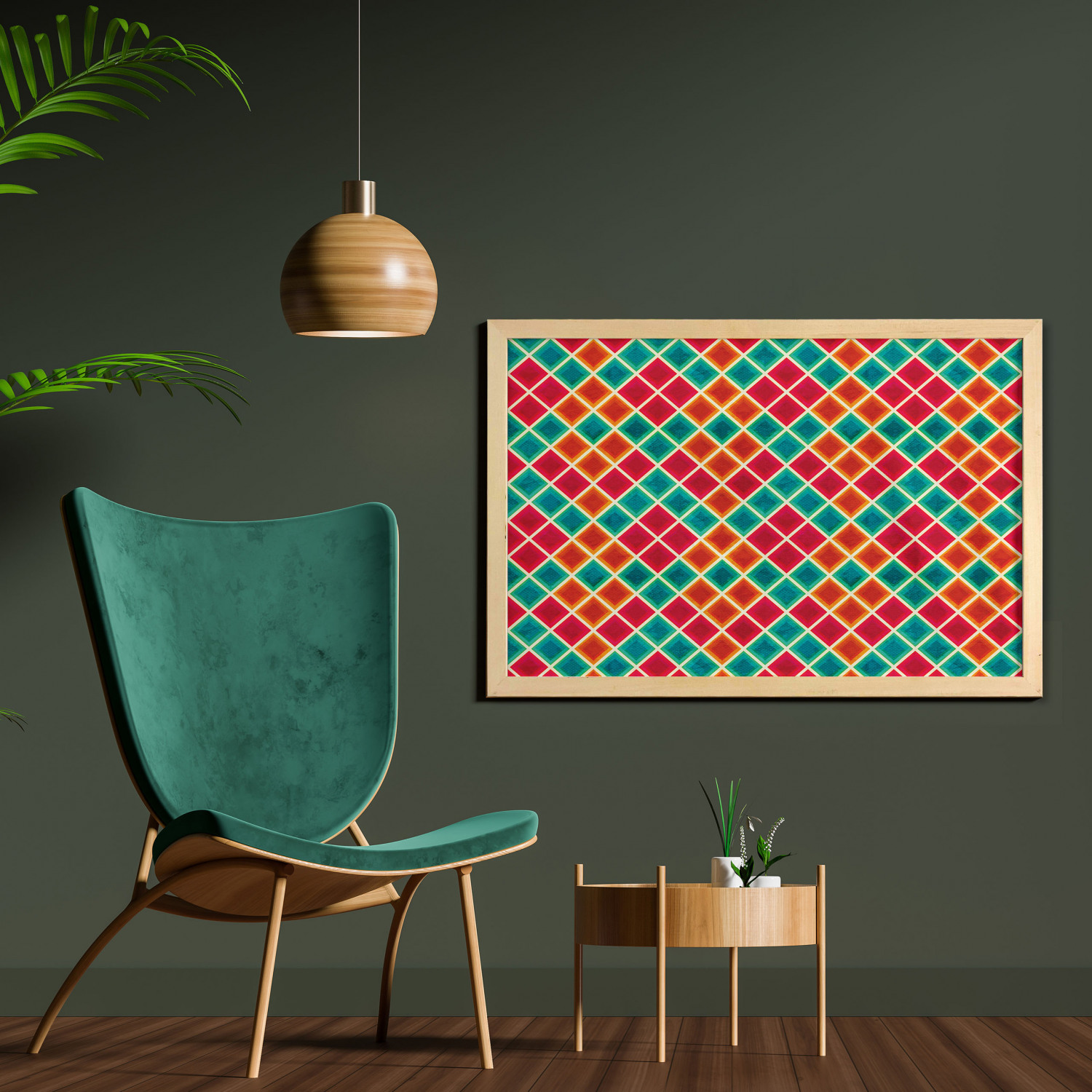 Ambesonne Geometric Motif Wall Art with Wide Frame for Bathrooms Living Room - Picture 115 of 123
