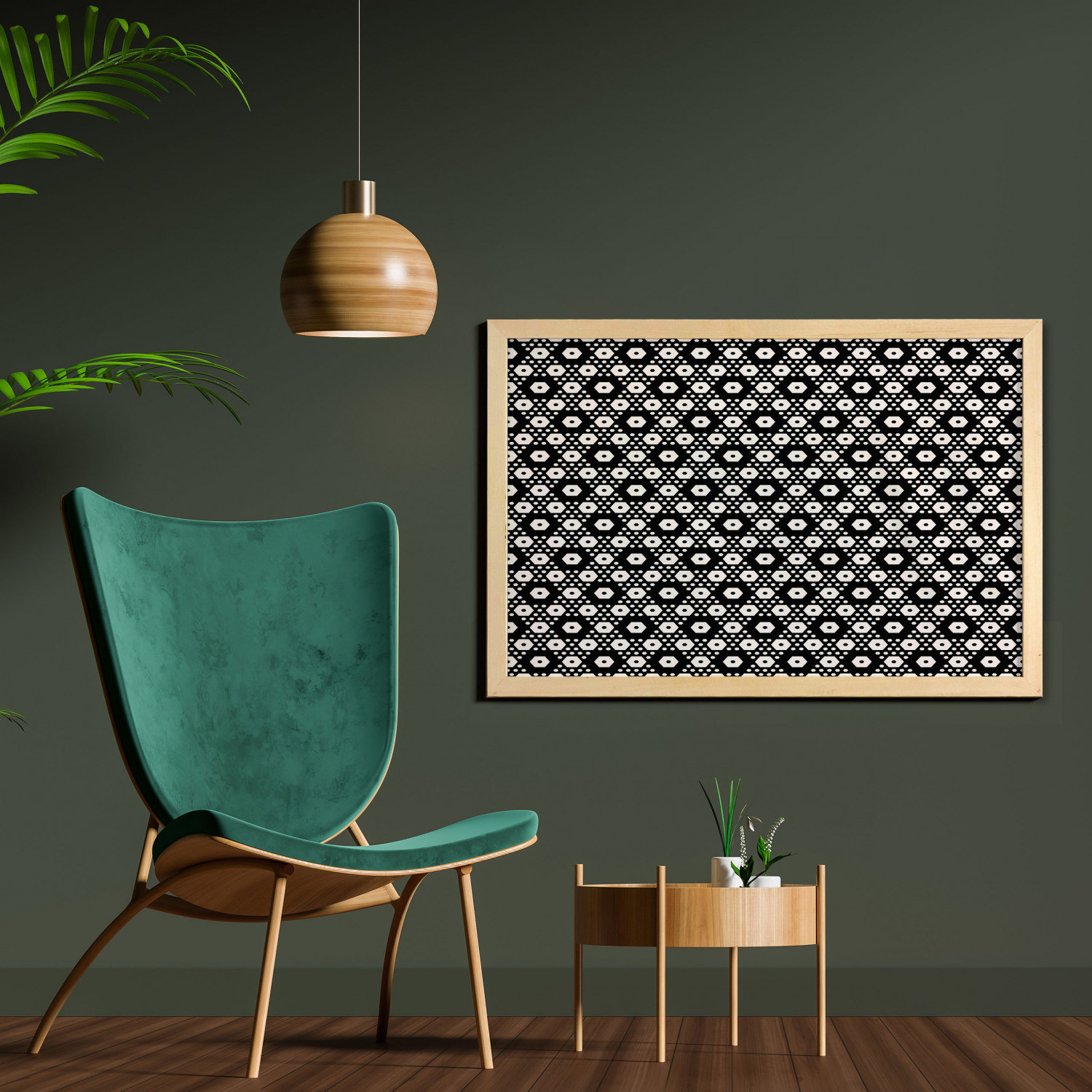 Ambesonne Geometric Motif Wall Art with Wide Frame for Bathrooms Living Room - Picture 17 of 123