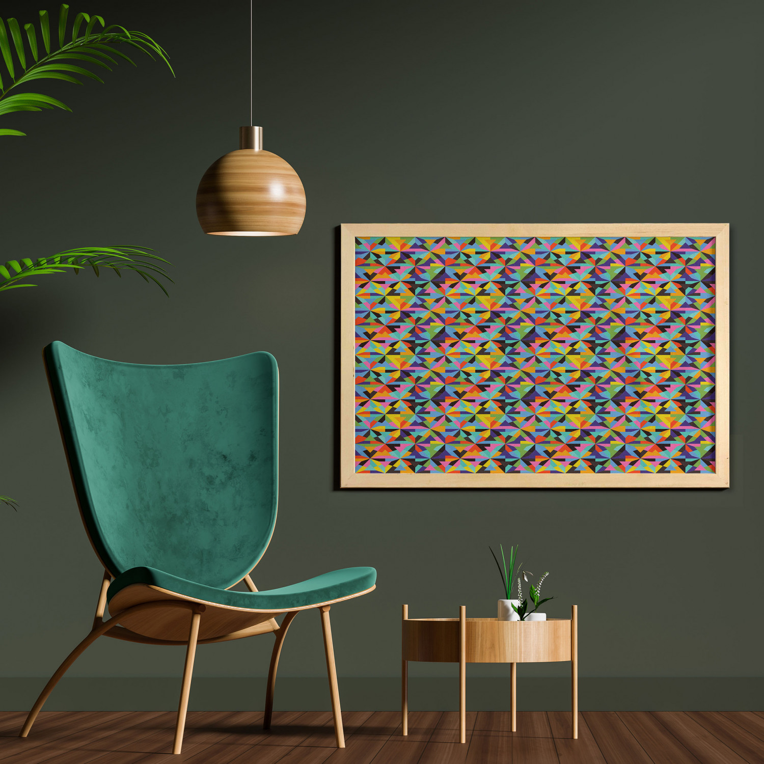 Ambesonne Geometric Motif Wall Art with Wide Frame for Bathrooms Living Room - Picture 37 of 123