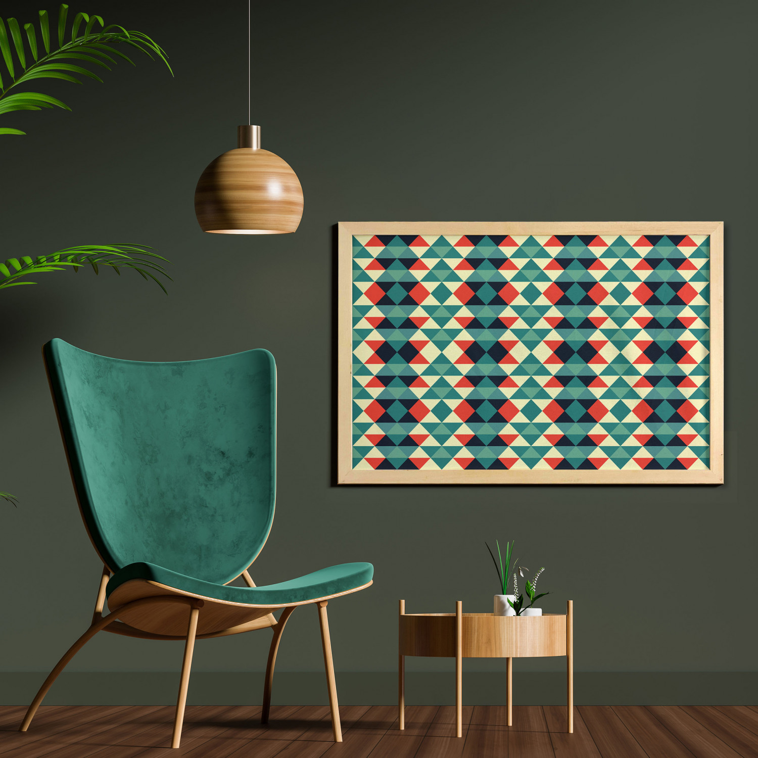 Ambesonne Geometric Motif Wall Art with Wide Frame for Bathrooms Living Room - Picture 29 of 123