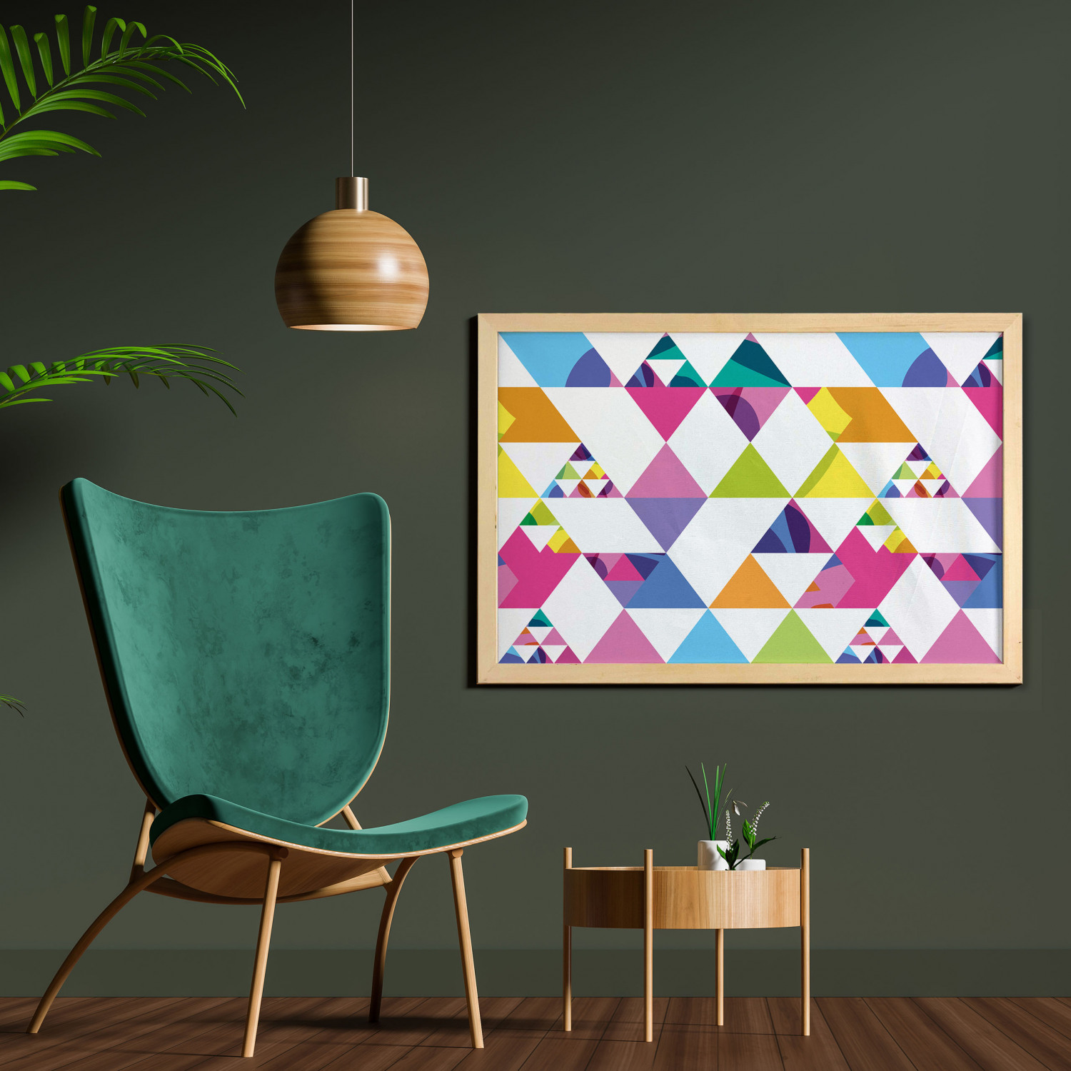 Ambesonne Geometric Motif Wall Art with Wide Frame for Bathrooms Living Room - Picture 89 of 123