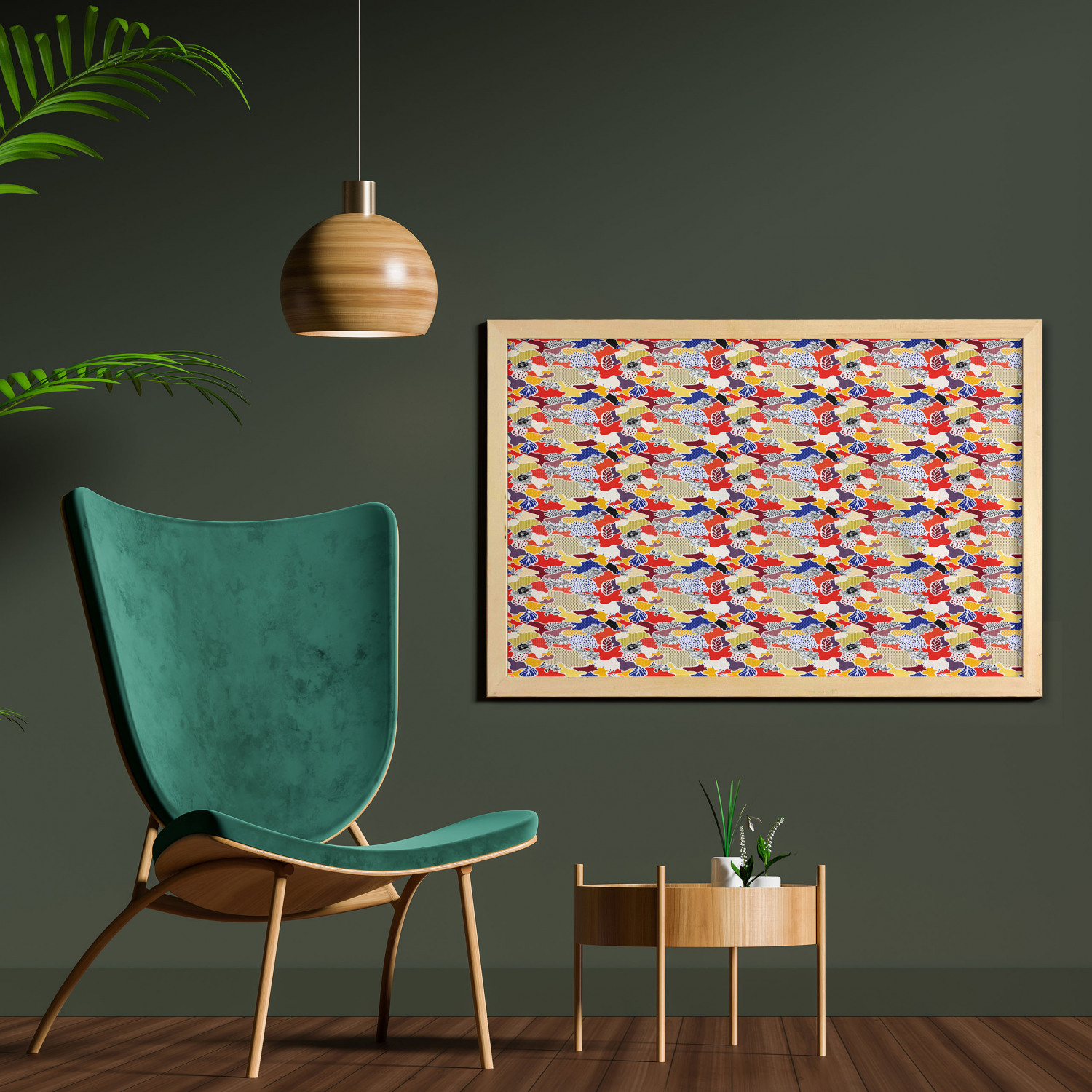 Ambesonne Geometric Motif Wall Art with Wide Frame for Bathrooms Living Room - Picture 27 of 123