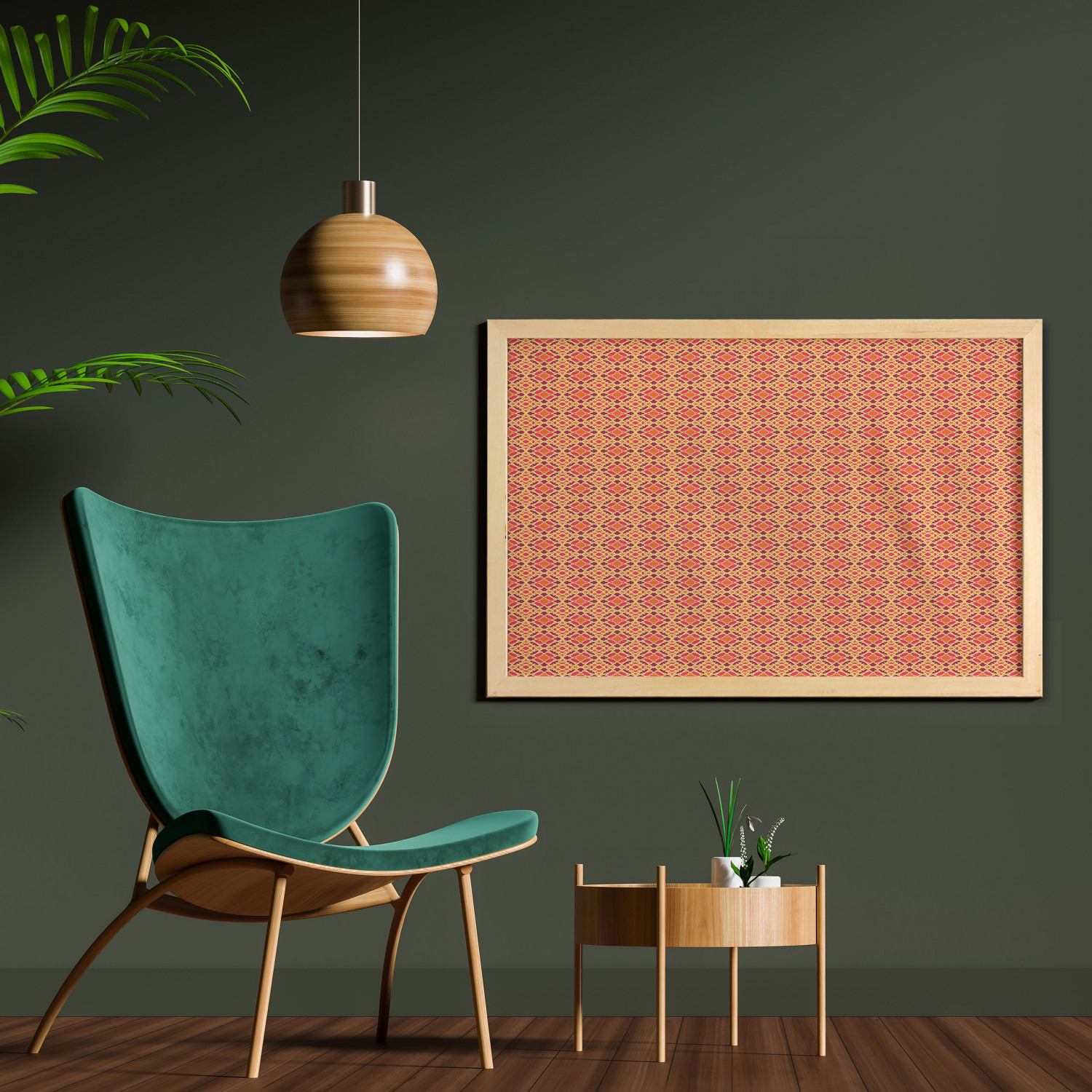 Ambesonne Geometric Motif Wall Art with Wide Frame for Bathrooms Living Room - Picture 73 of 123