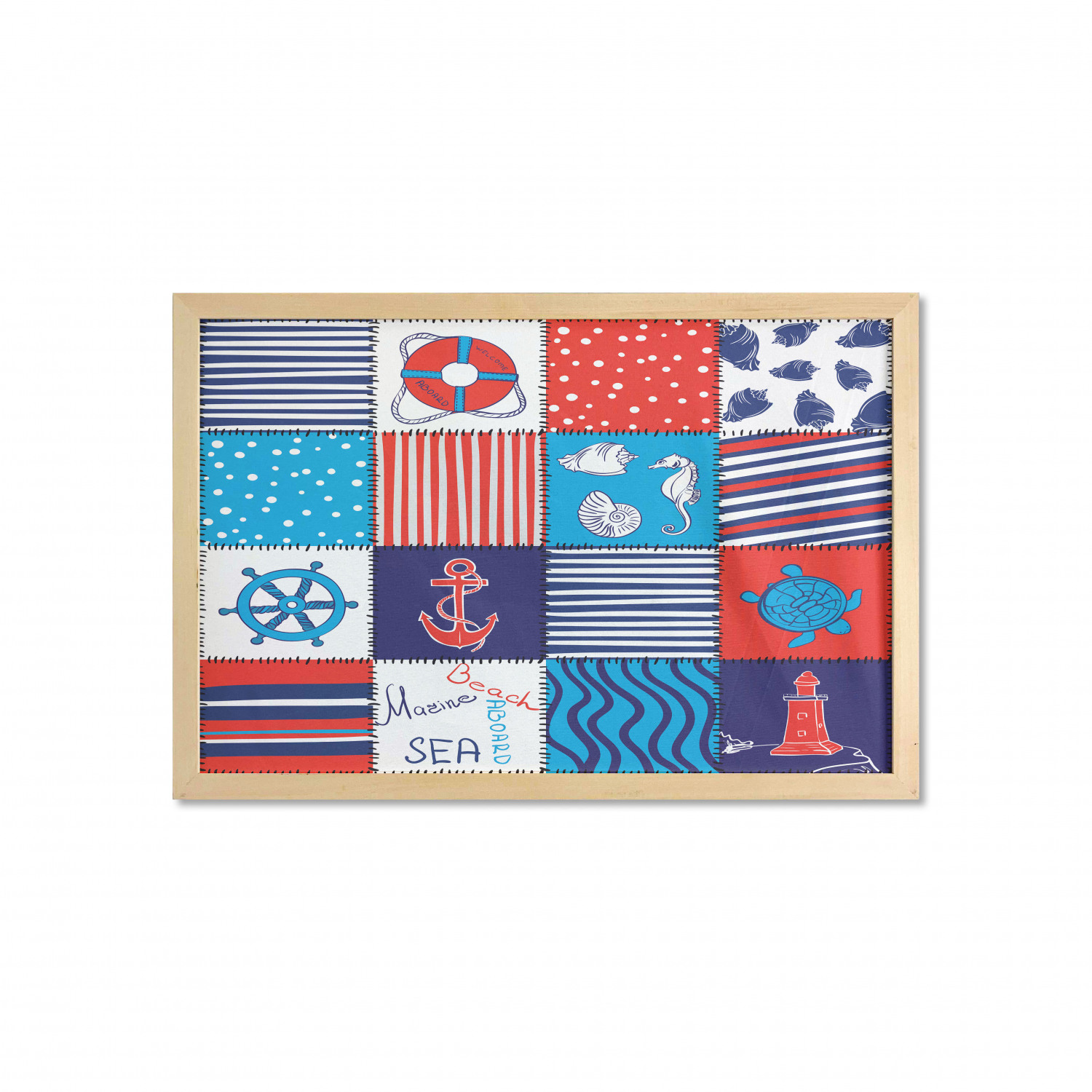 Ambesonne Geometric Motif Wall Art with Wide Frame for Bathrooms Living Room - Picture 12 of 123