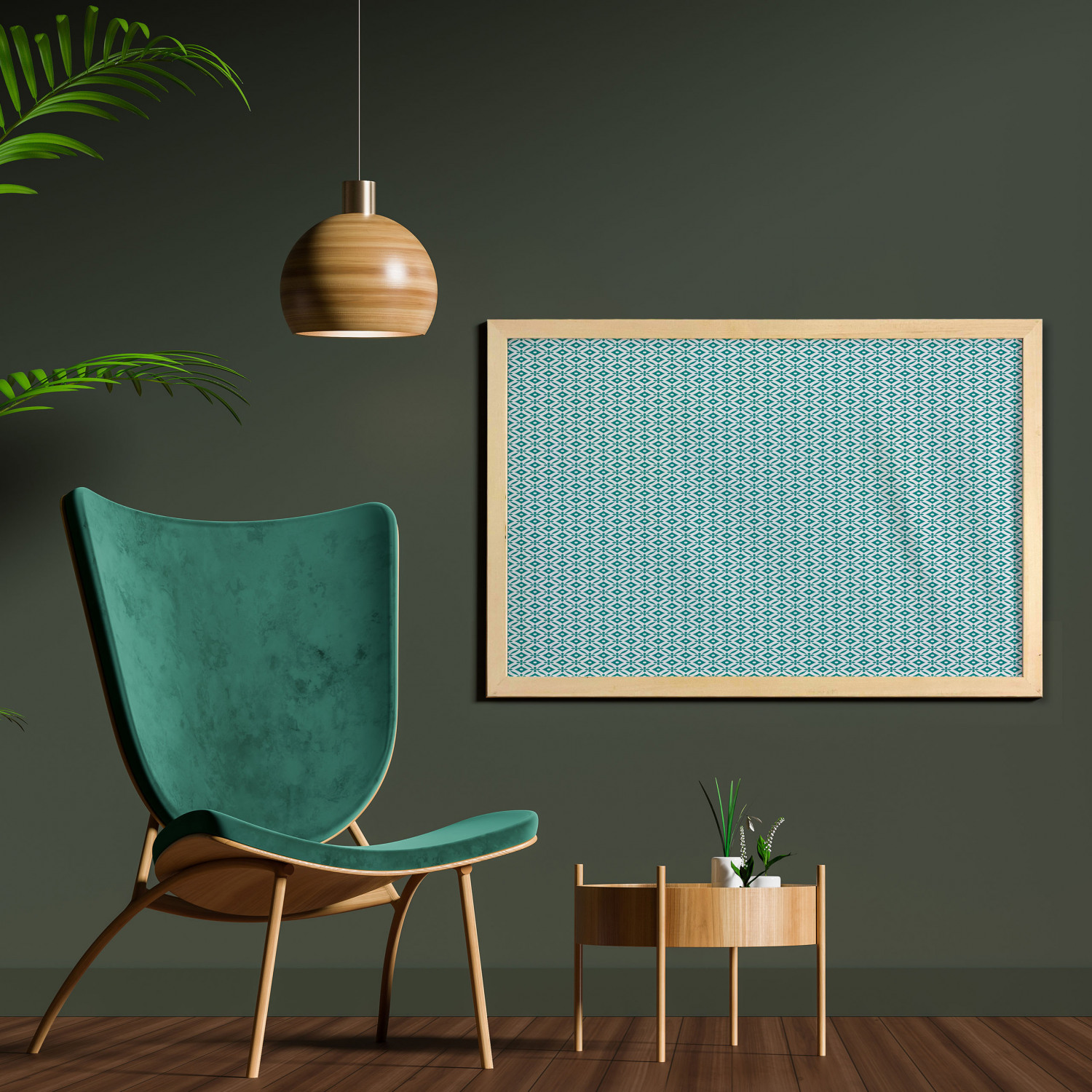 Ambesonne Geometric Motif Wall Art with Wide Frame for Bathrooms Living Room - Picture 51 of 123