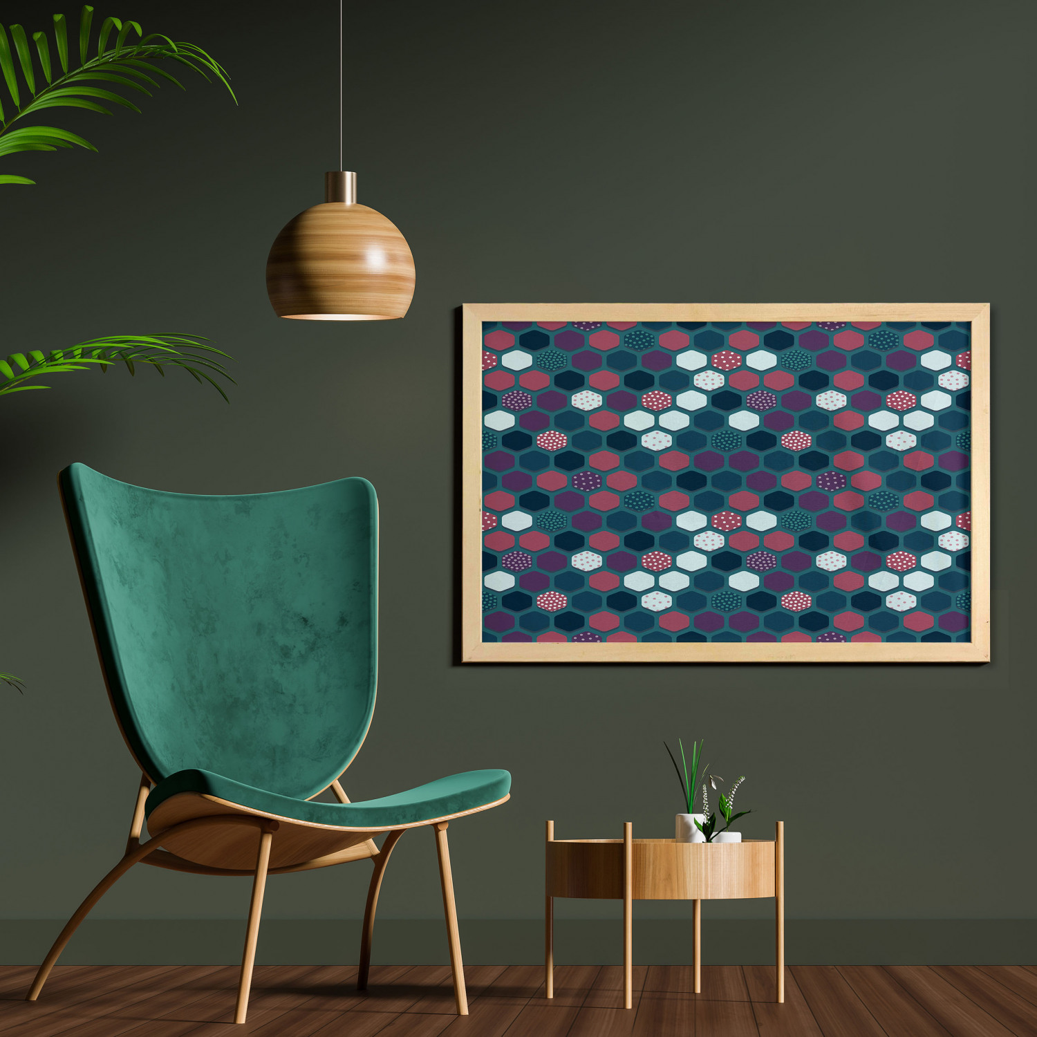 Ambesonne Geometric Motif Wall Art with Wide Frame for Bathrooms Living Room - Picture 117 of 123