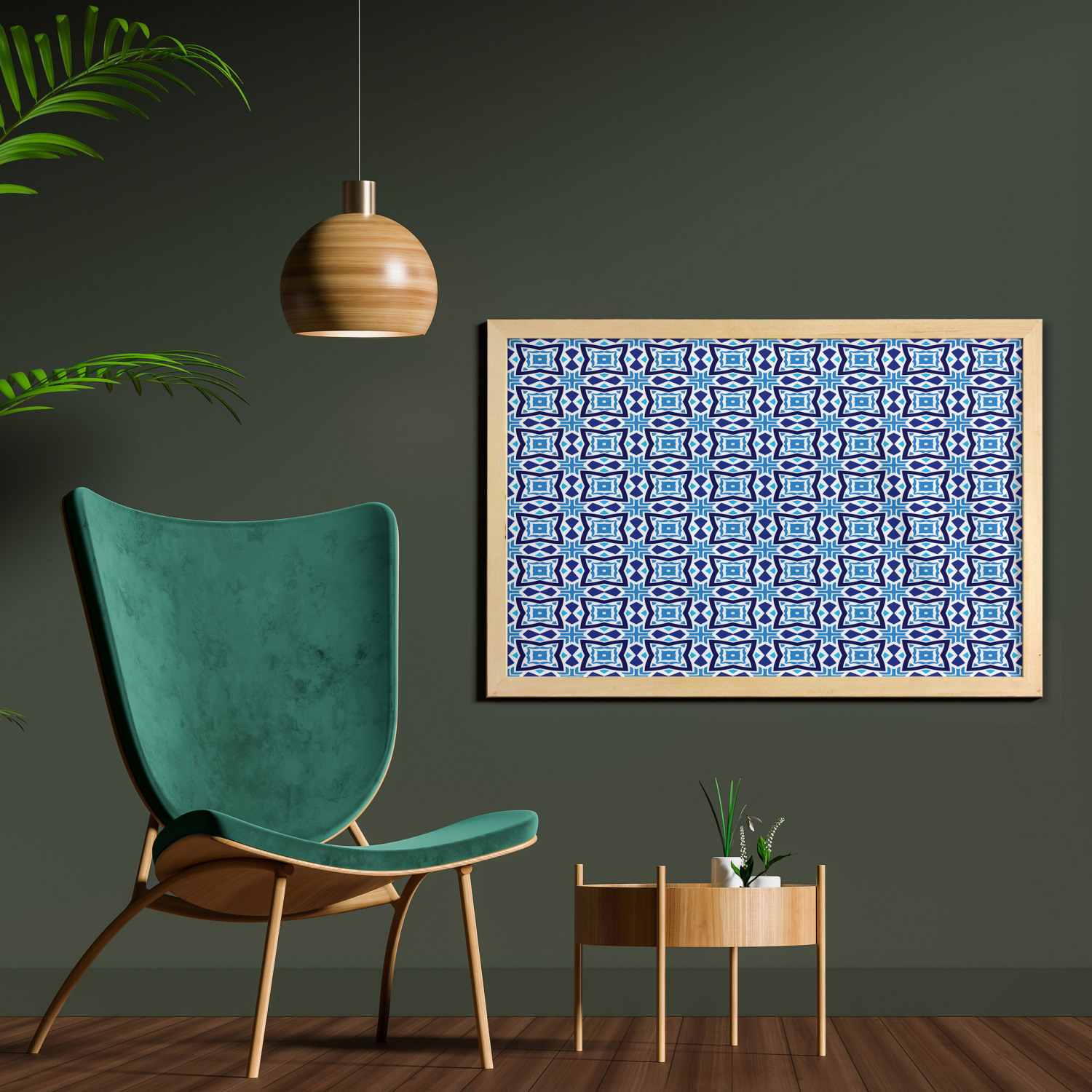 Ambesonne Geometric Motif Wall Art with Wide Frame for Bathrooms Living Room - Picture 39 of 123