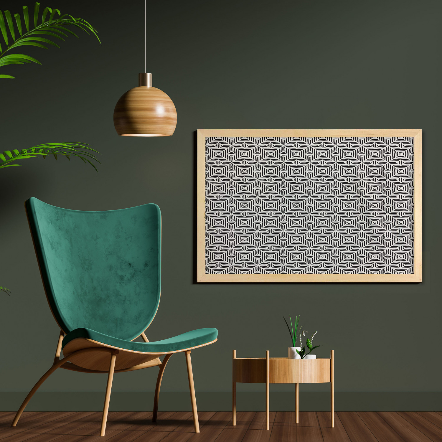 Ambesonne Geometric Motif Wall Art with Wide Frame for Bathrooms Living Room - Picture 95 of 123