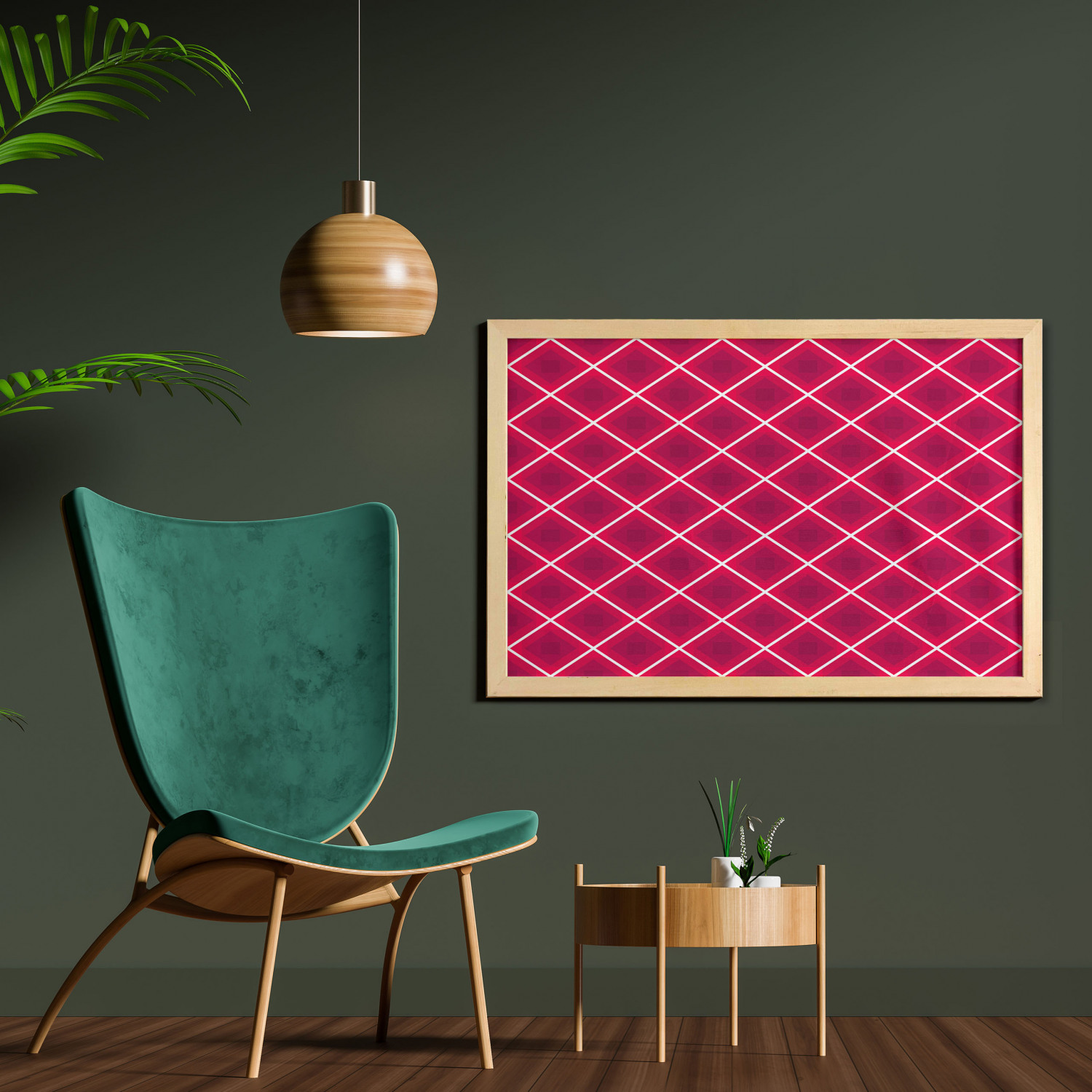 Ambesonne Geometric Motif Wall Art with Wide Frame for Bathrooms Living Room - Picture 9 of 123